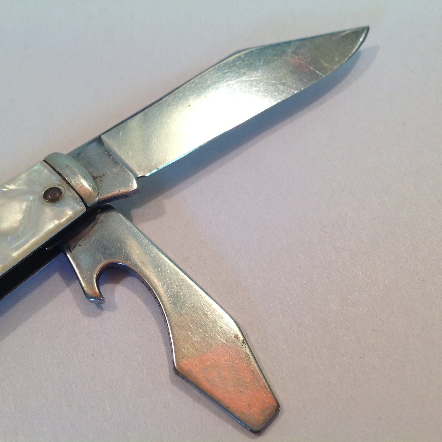 Vintage Promotional Enamel Handle Autopoint Pocket Knife Seelco Industries Detroit Michigan