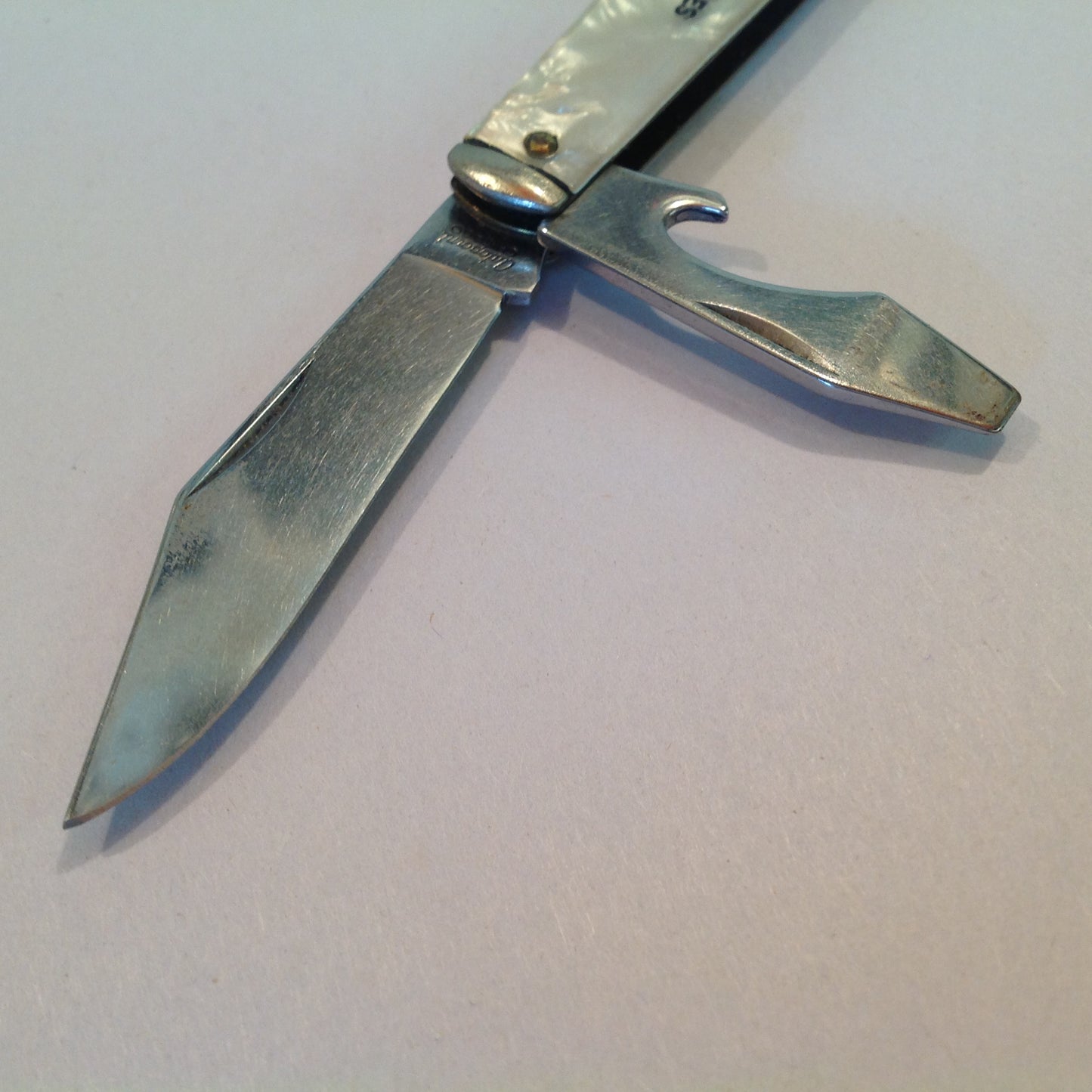 Vintage Promotional Enamel Handle Autopoint Pocket Knife Seelco Industries Detroit Michigan