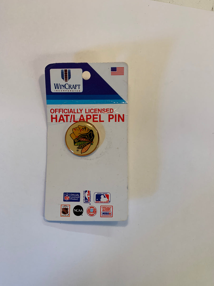Vintage 1990's Chicago Blackhawks Lapel Pin NHL Sports Hockey Time