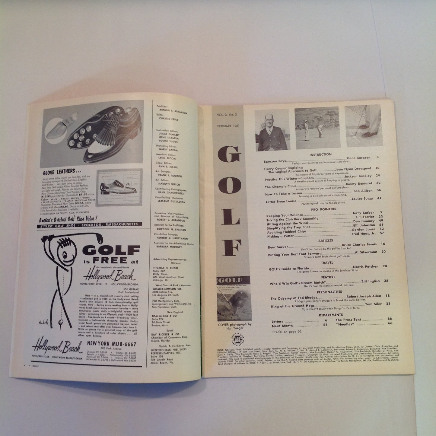 Vintage February 1961 GOLF Magazine Winter Practice Most From Lessons Pro Pointers