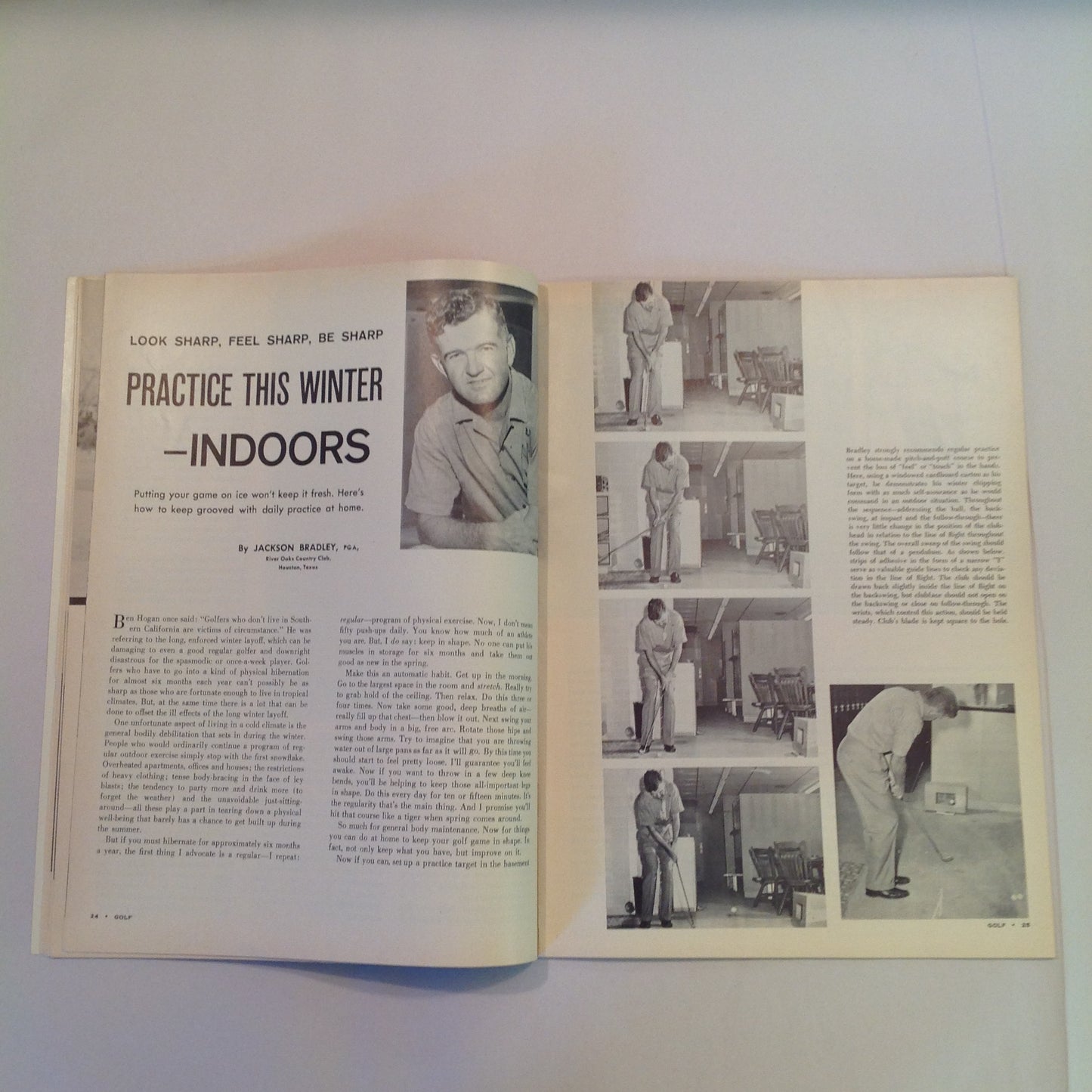 Vintage February 1961 GOLF Magazine Winter Practice Most From Lessons Pro Pointers