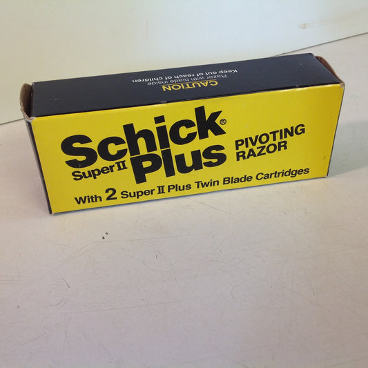 Vintage 1990's NOS SCHICK Plus Super II Pivoting Razor 2 Twin Blade Cartridges