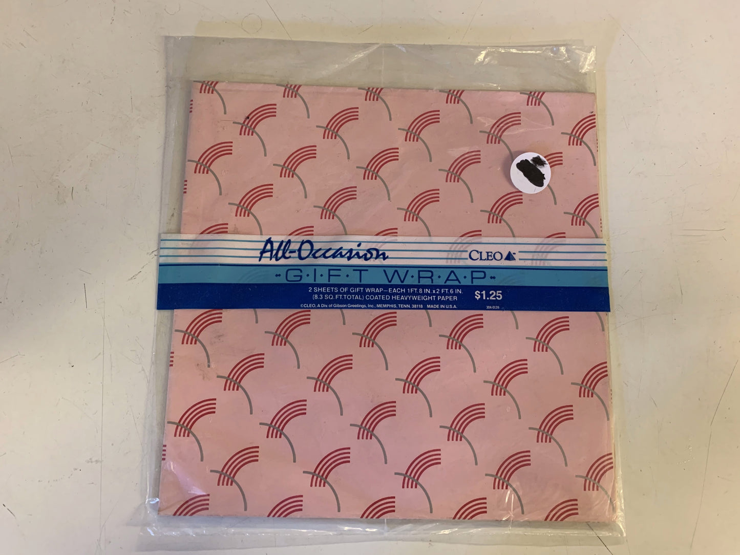 Vintage All Occasion Cleo Gift Wrap Pink Rainbow Graphics