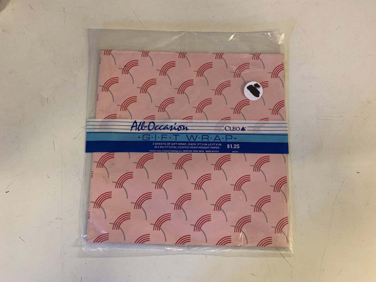 Vintage All Occasion Cleo Gift Wrap Pink Rainbow Graphics