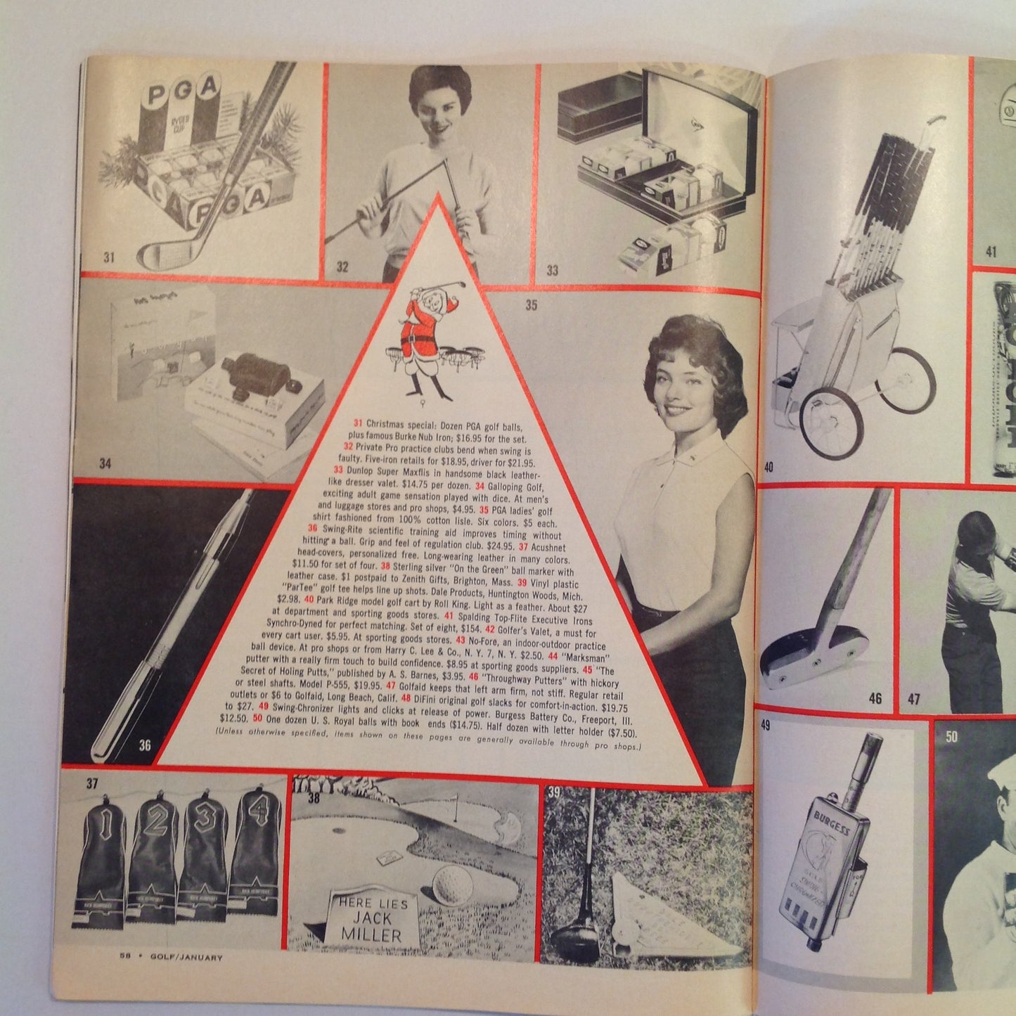 Vintage January 1962 GOLF Magazine Duel of the Decade: Hogan Vs. Snead Plus Christmas Gifts for Golfers