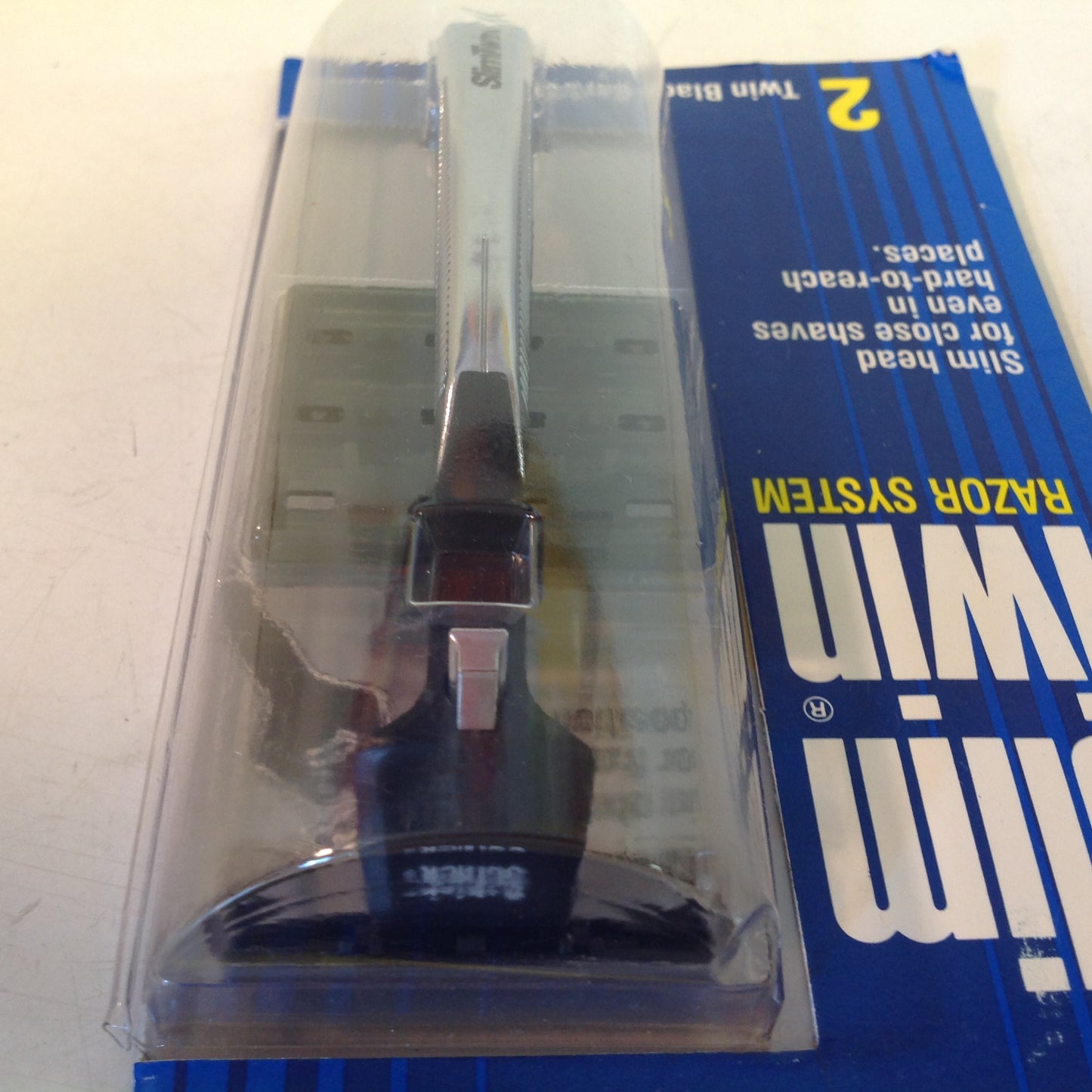 Vintage 1989 NOS Shick Slim Twin Razor System Razor and Two Twin-Blade Cartridges Unopened