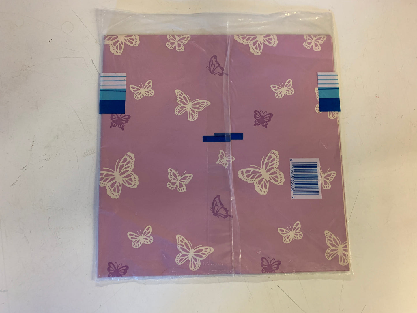 Vintage All Occasion Cleo Gift Wrap Pink, Purple & White Butterflies