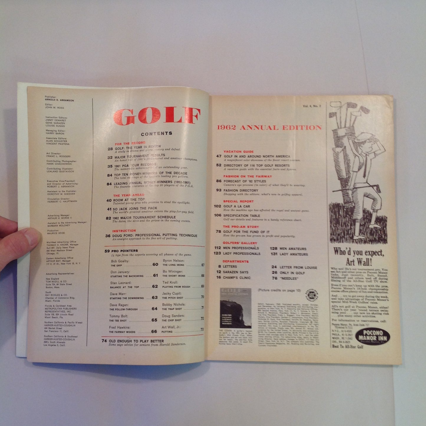 Vintage 1962 GOLF Magazine Annual Edition Vol 4 No 2 Instruction Vacation Player-Profile Fashion Tournaments Rare
