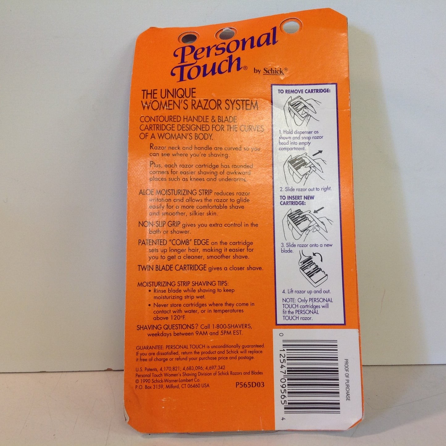 Vintage 1990 NOS Schick Personal Touch Razor System Purple Women's 2 Cartridges