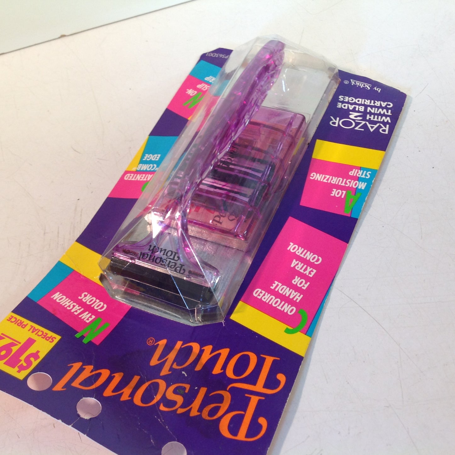 Vintage 1990 NOS Schick Personal Touch Razor System Purple Women's 2 Cartridges