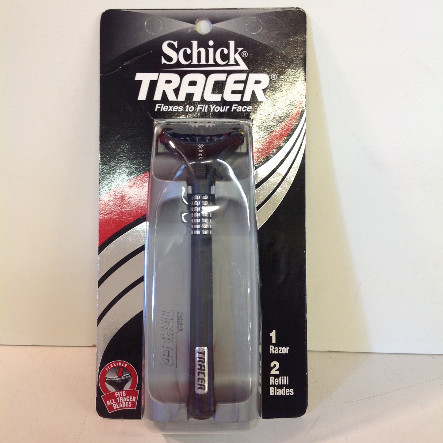 Vintage 1995 NOS Schick Tracer Razor System Black Men's 2 Refill Blades Unused