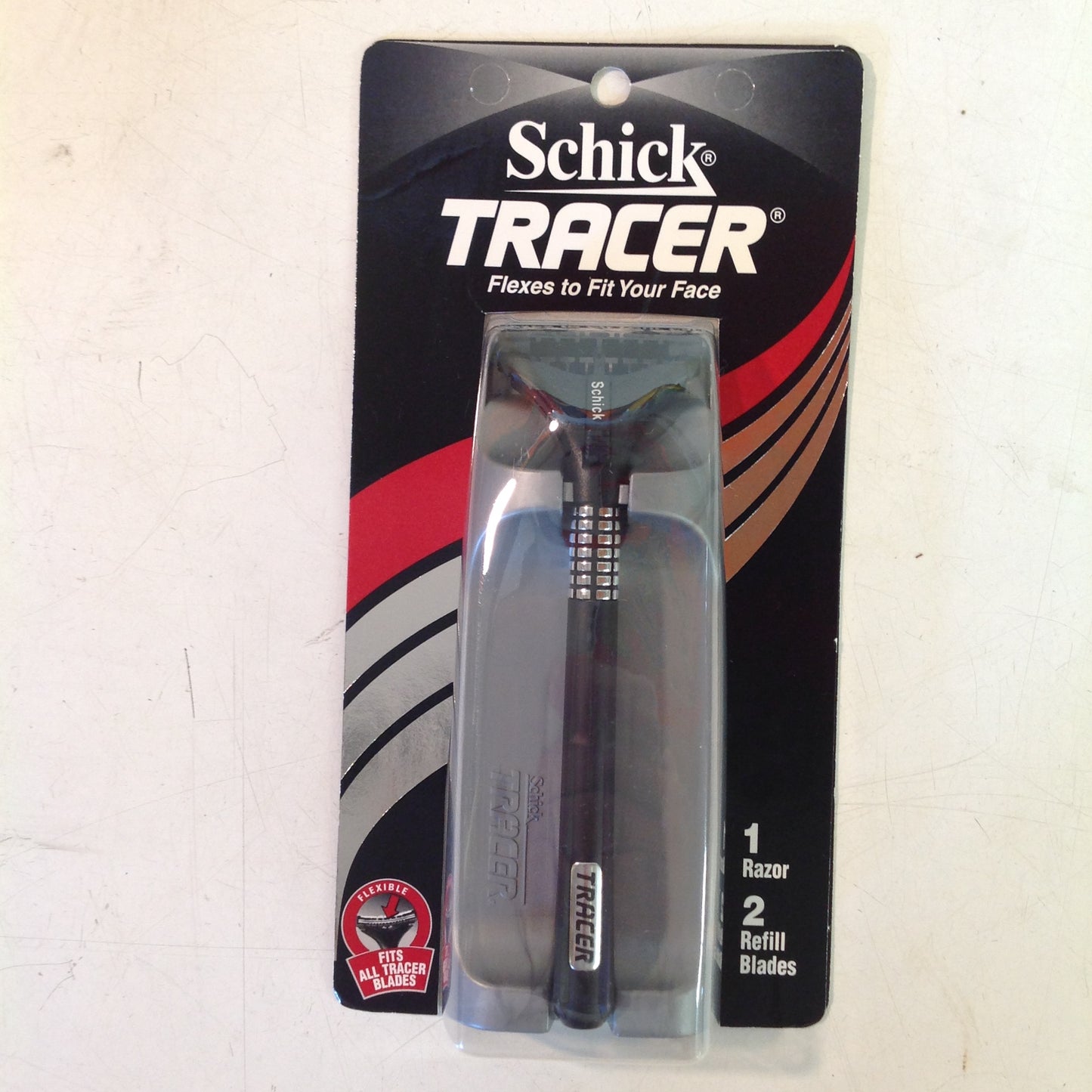 Vintage 1995 NOS Schick Tracer Razor System Black Men's 2 Refill Blades Unused