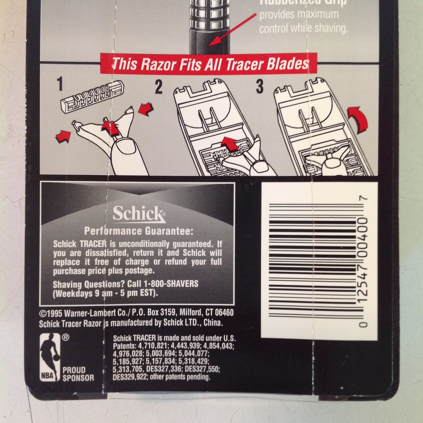 Vintage 1995 NOS Schick Tracer Razor System Black Men's 2 Refill Blades Unused