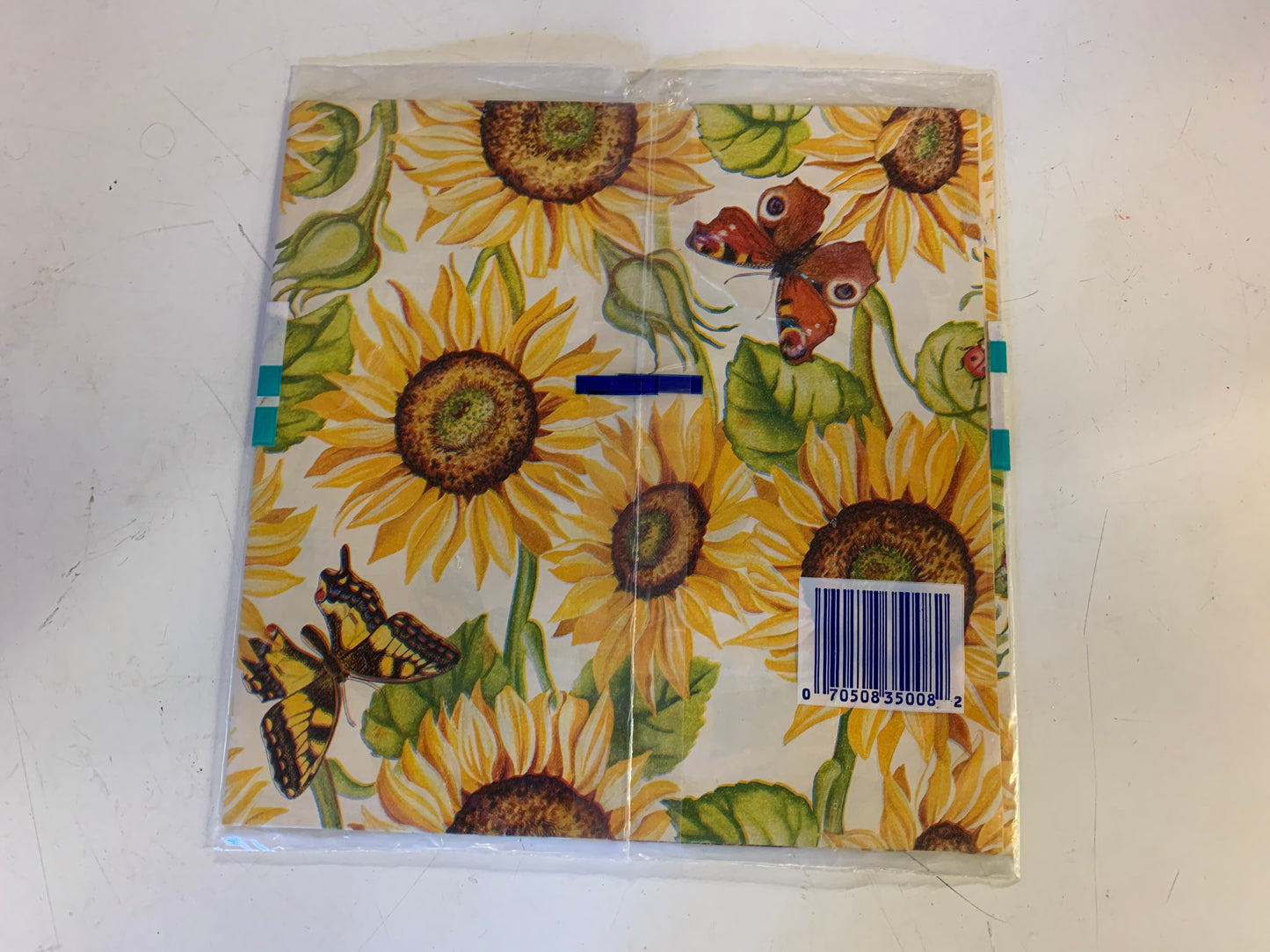 Vintage NOS Cleo All Occasion Gift Wrap Sunflower Theme Pattern