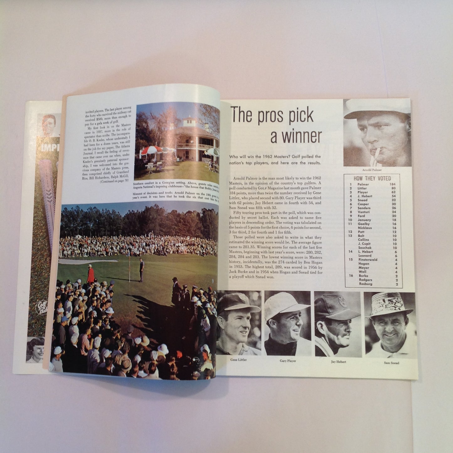 Vintage April 1962 GOLF Magazine The Masters: Anatomy of a Classic TV Following Art Wall