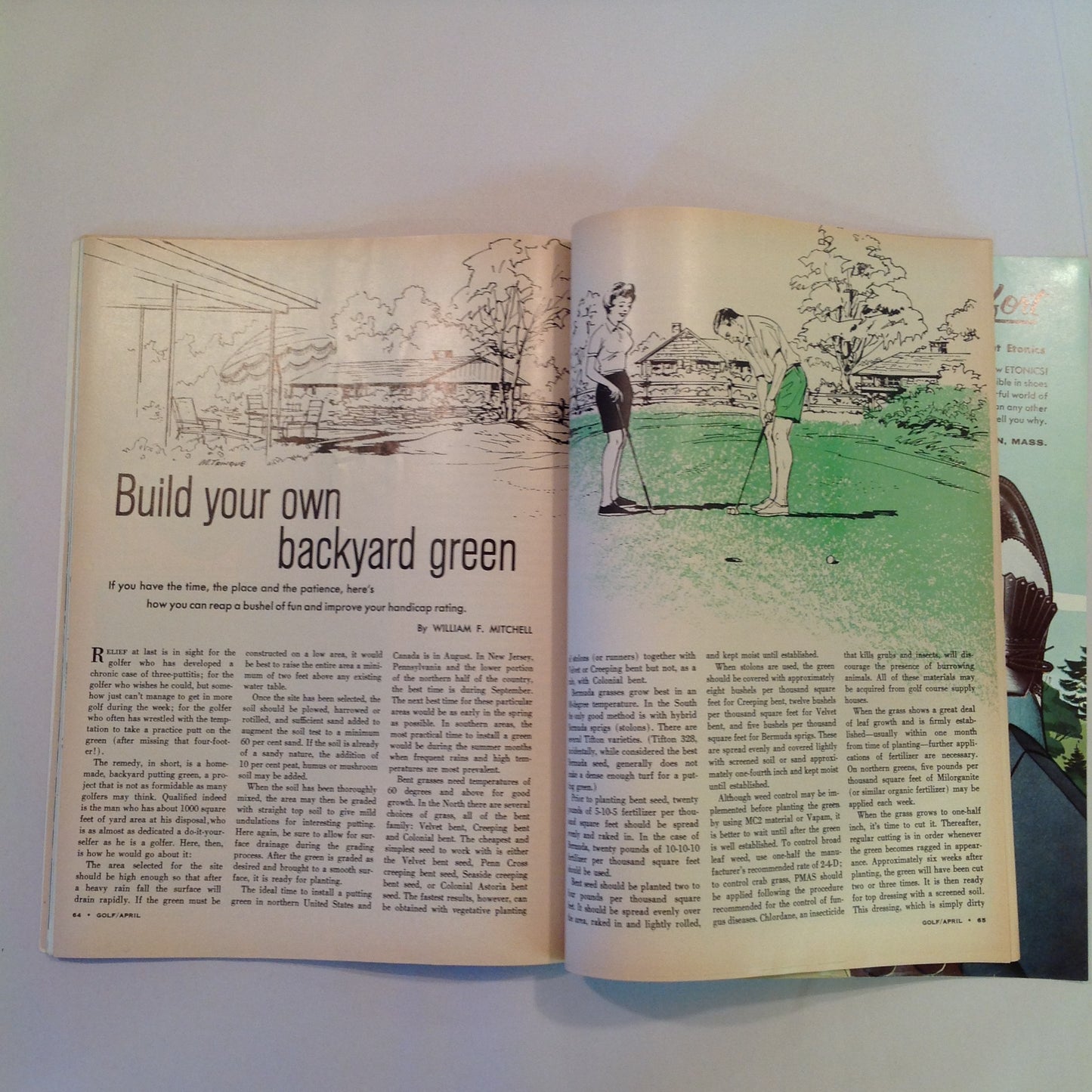 Vintage April 1962 GOLF Magazine The Masters: Anatomy of a Classic TV Following Art Wall