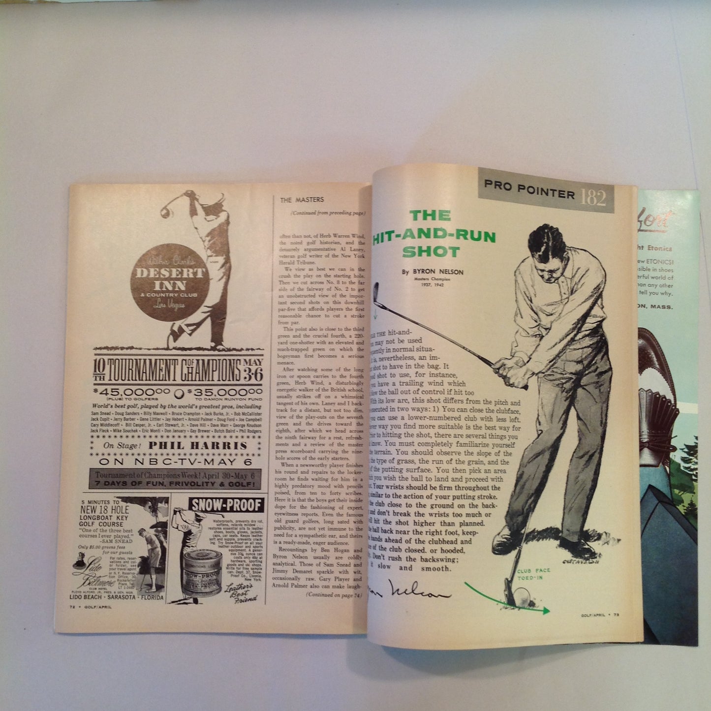Vintage April 1962 GOLF Magazine The Masters: Anatomy of a Classic TV Following Art Wall