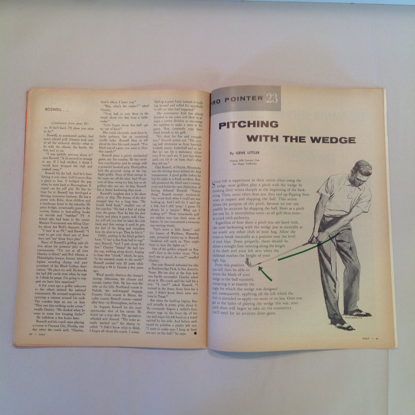 Vintage July 1959 GOLF Magazine Mysterious Montague The Slice: Cause and Cure
