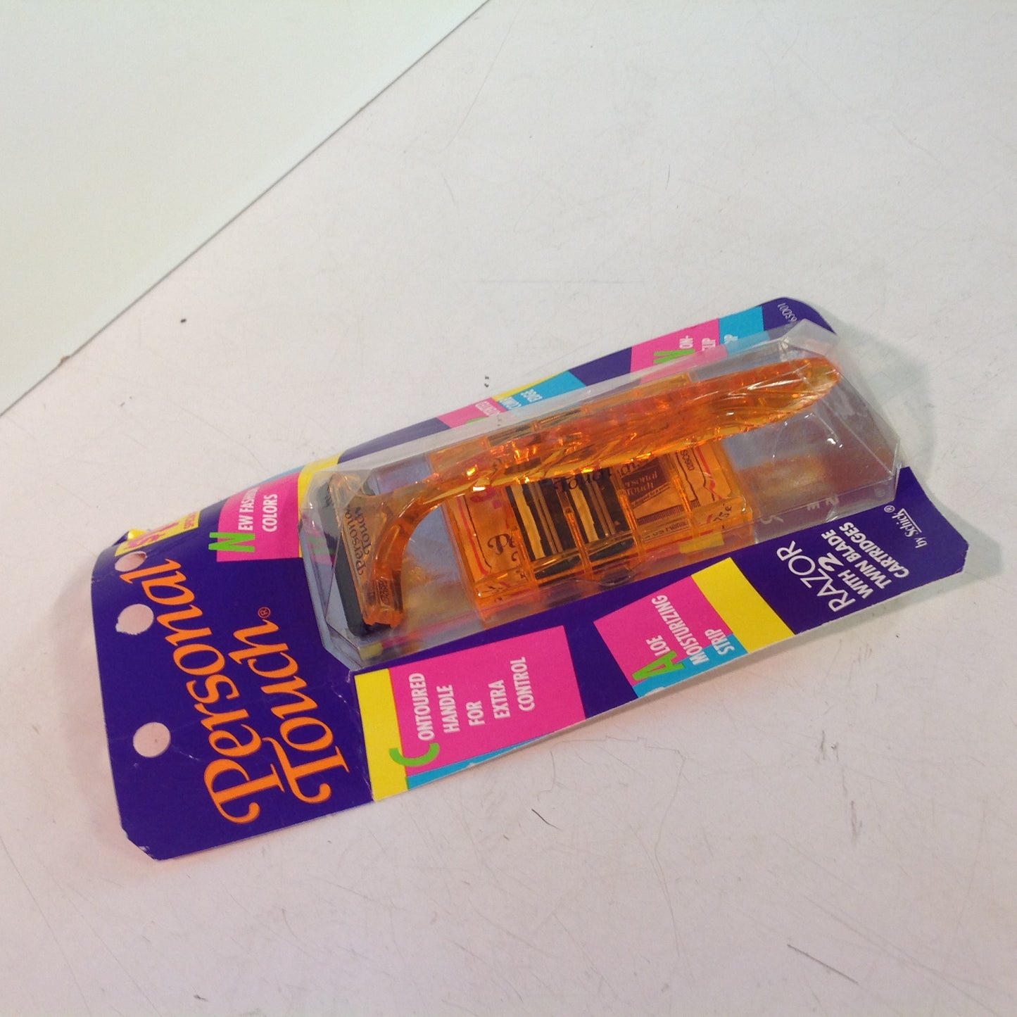 Vintage 1990 NOS Schick Personal Touch Razor System Orange Women's 2 Cartridges