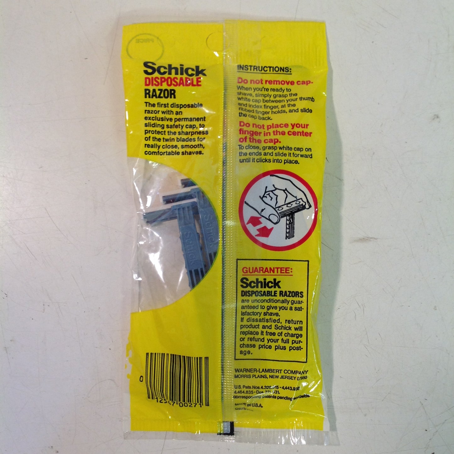 Vintage 1990's NOS SCHICK 5 Twin Blade Disposable Razors Pack Safety Cap Unused