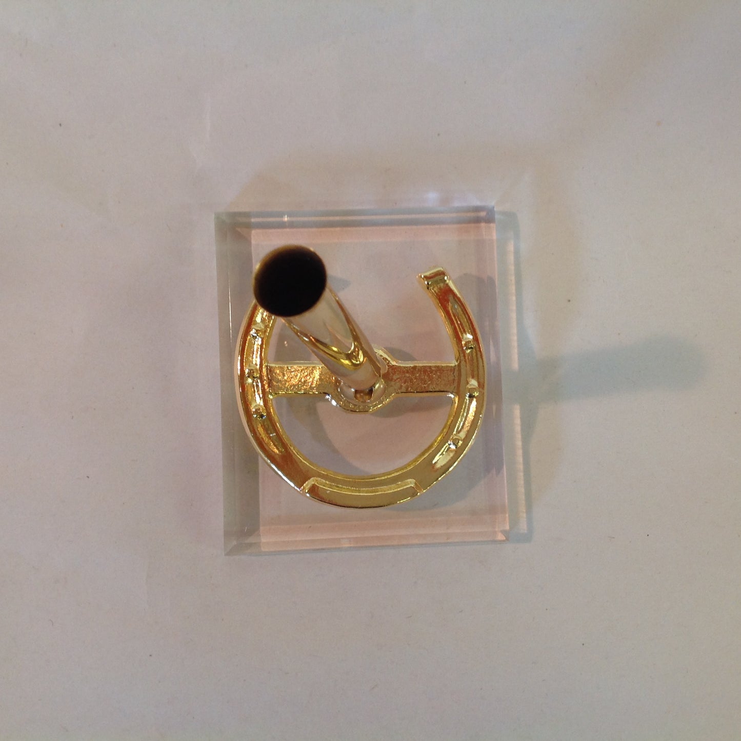 Vintage Hortense B Hewitt Co Elegant Accessories Guest Pen Set Gold Tone Horseshoe Lucky Pen Wedding Base