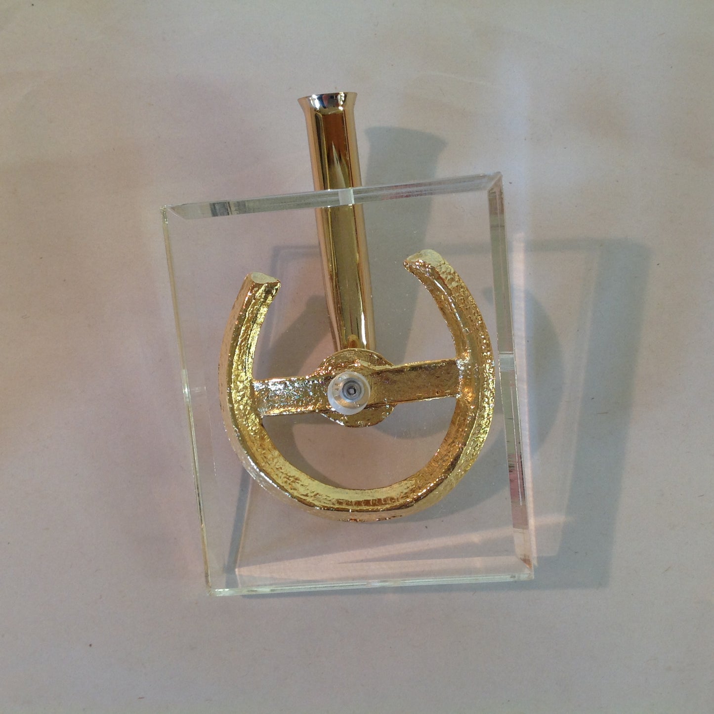 Vintage Hortense B Hewitt Co Elegant Accessories Guest Pen Set Gold Tone Horseshoe Lucky Pen Wedding Base