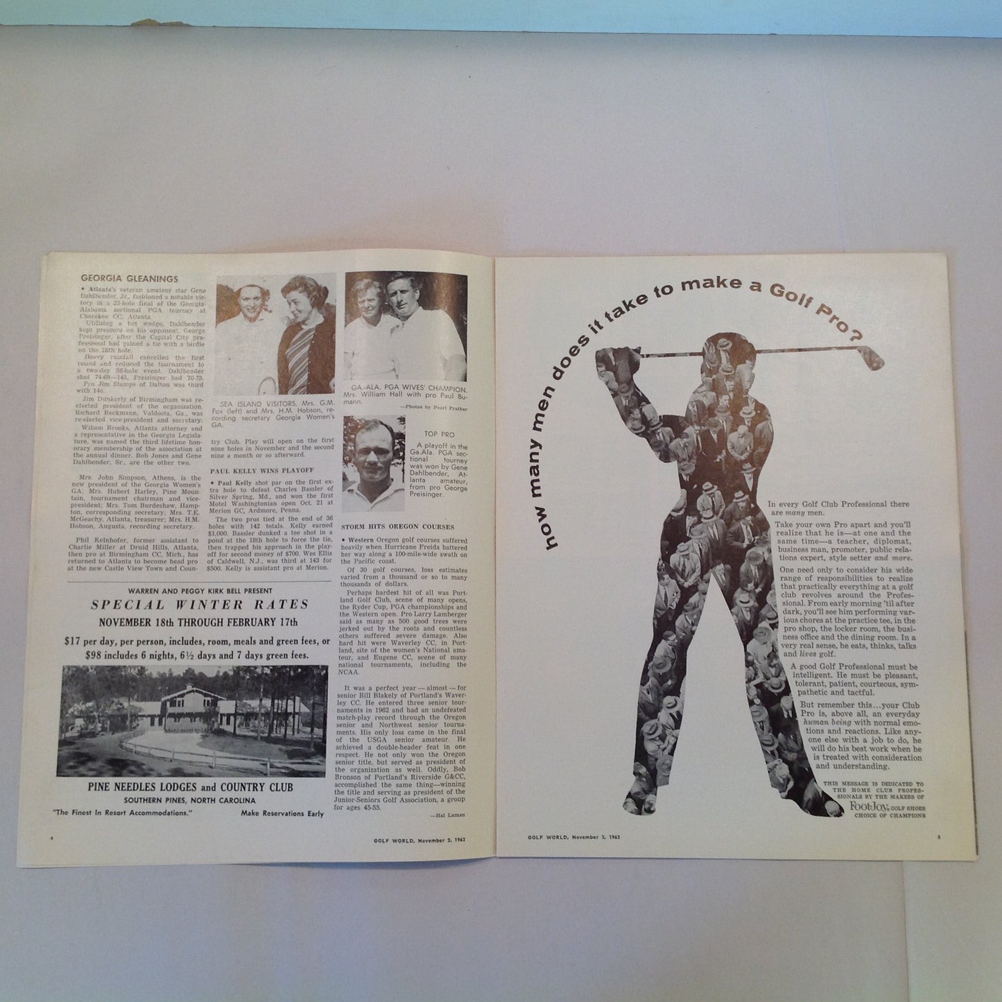 Vintage November 2 1962 Golf World Weekly Golf News Vol 16 No 23