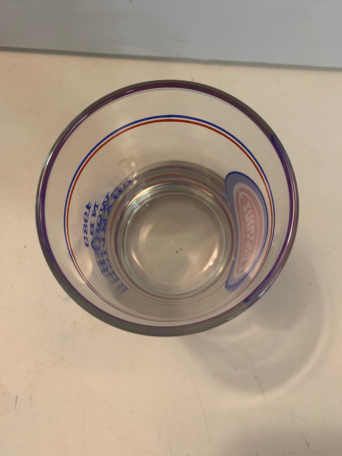 Vintage 1989 Detroit Pistons NBA World Champions Glass On The Rocks Basketball