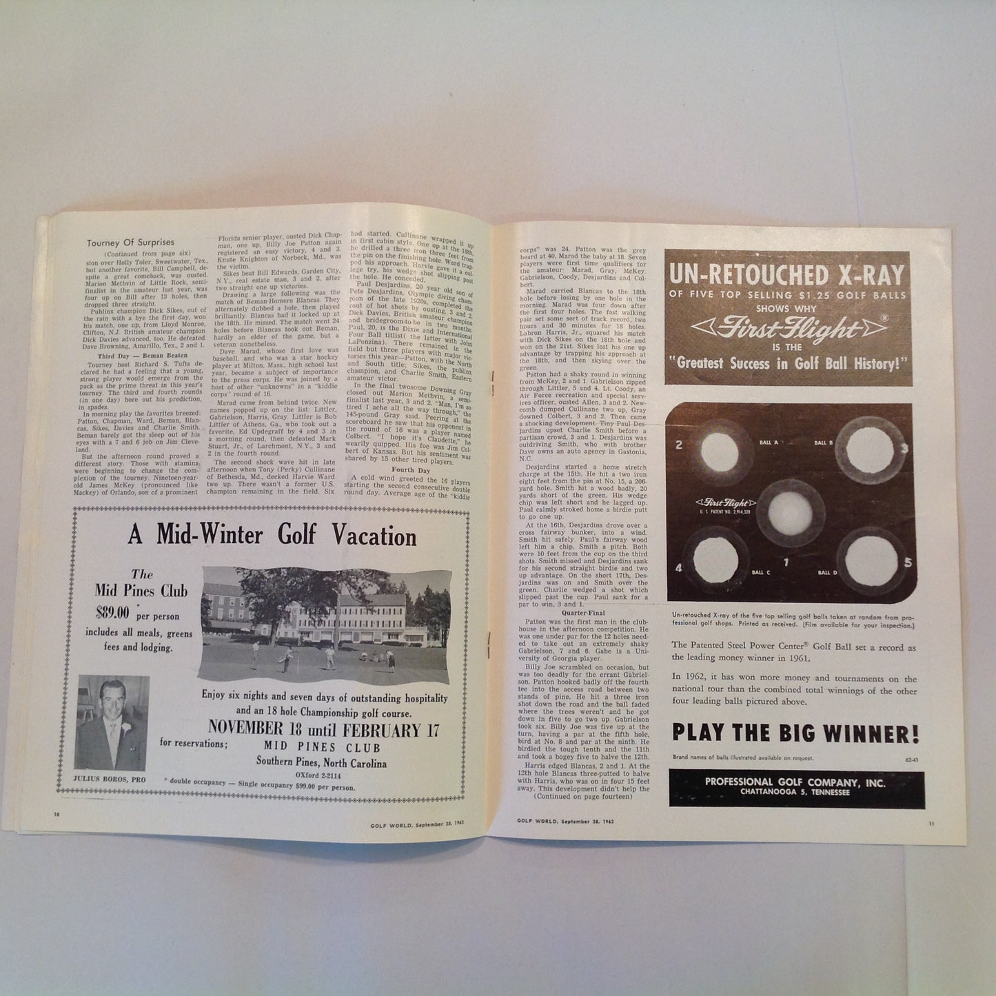 Vintage September 28 1962 GOLF WORLD Weekly Golf News Vol 16  No 18