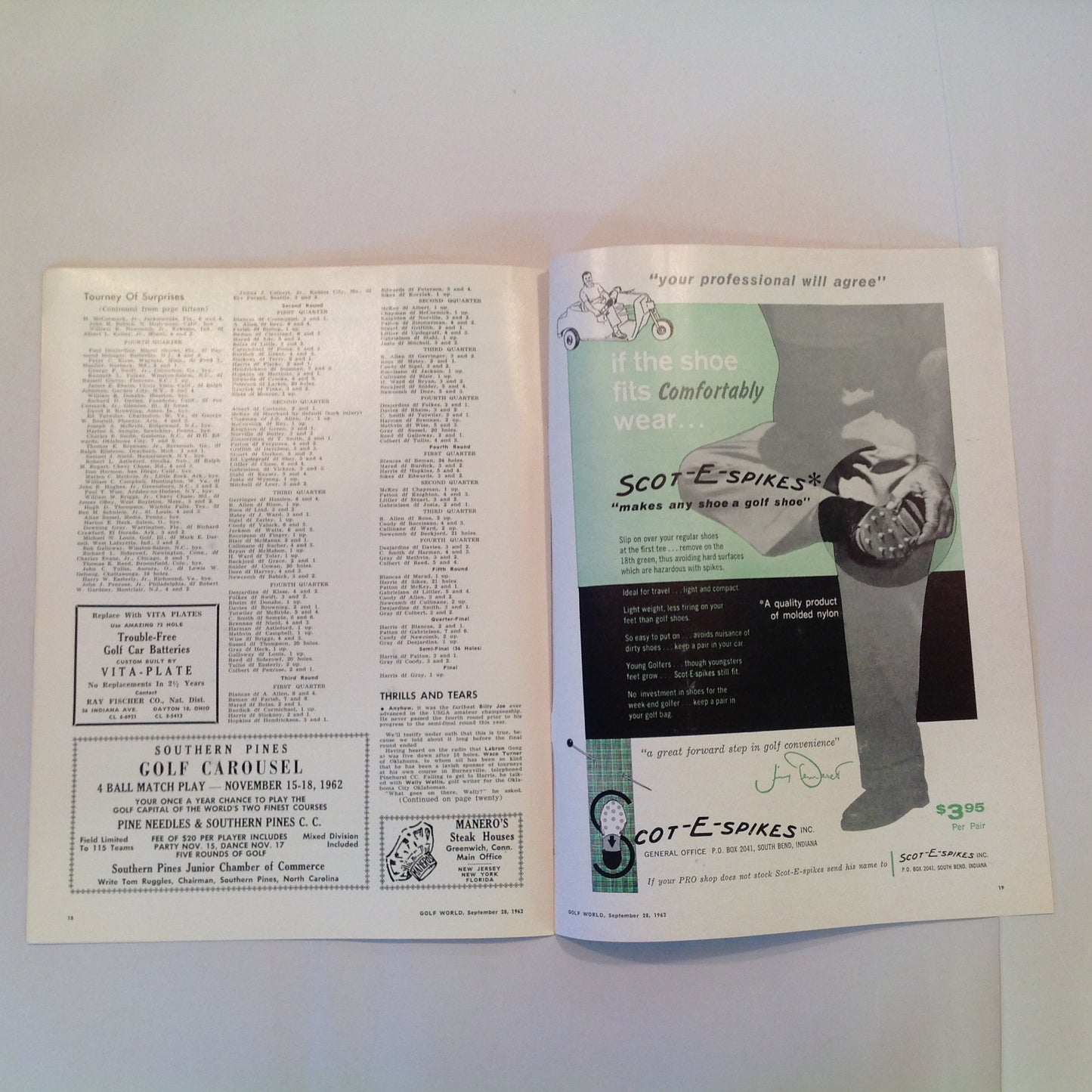 Vintage September 28 1962 GOLF WORLD Weekly Golf News Vol 16  No 18