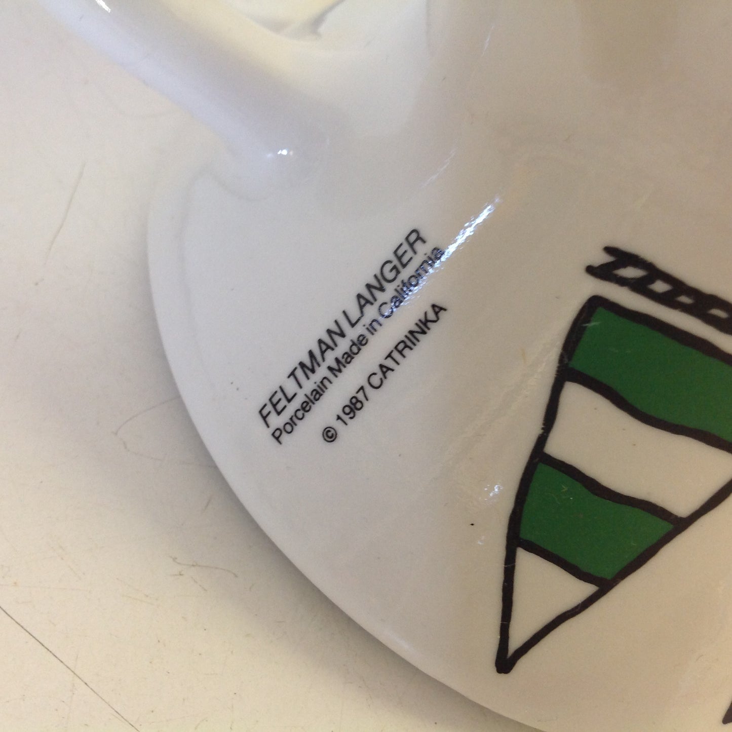 Vintage 1987 Catrinka Boating Coffee Mug with Semaphore Motif and Non-Slip Base