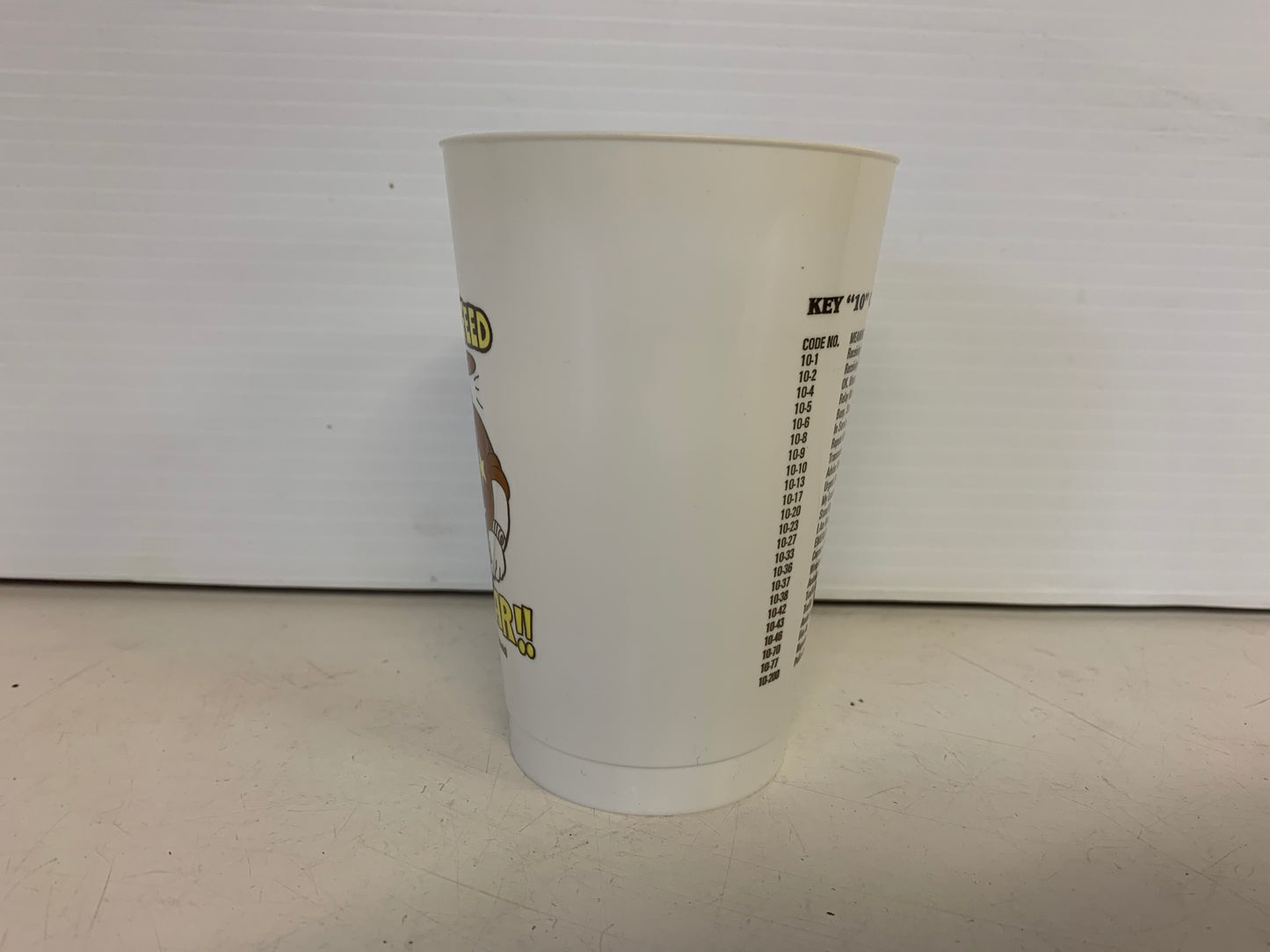 Vintage "Don't Feed That Bear" State Trooper Traffic Ticket with Radio Codes Plastic Drink Cup