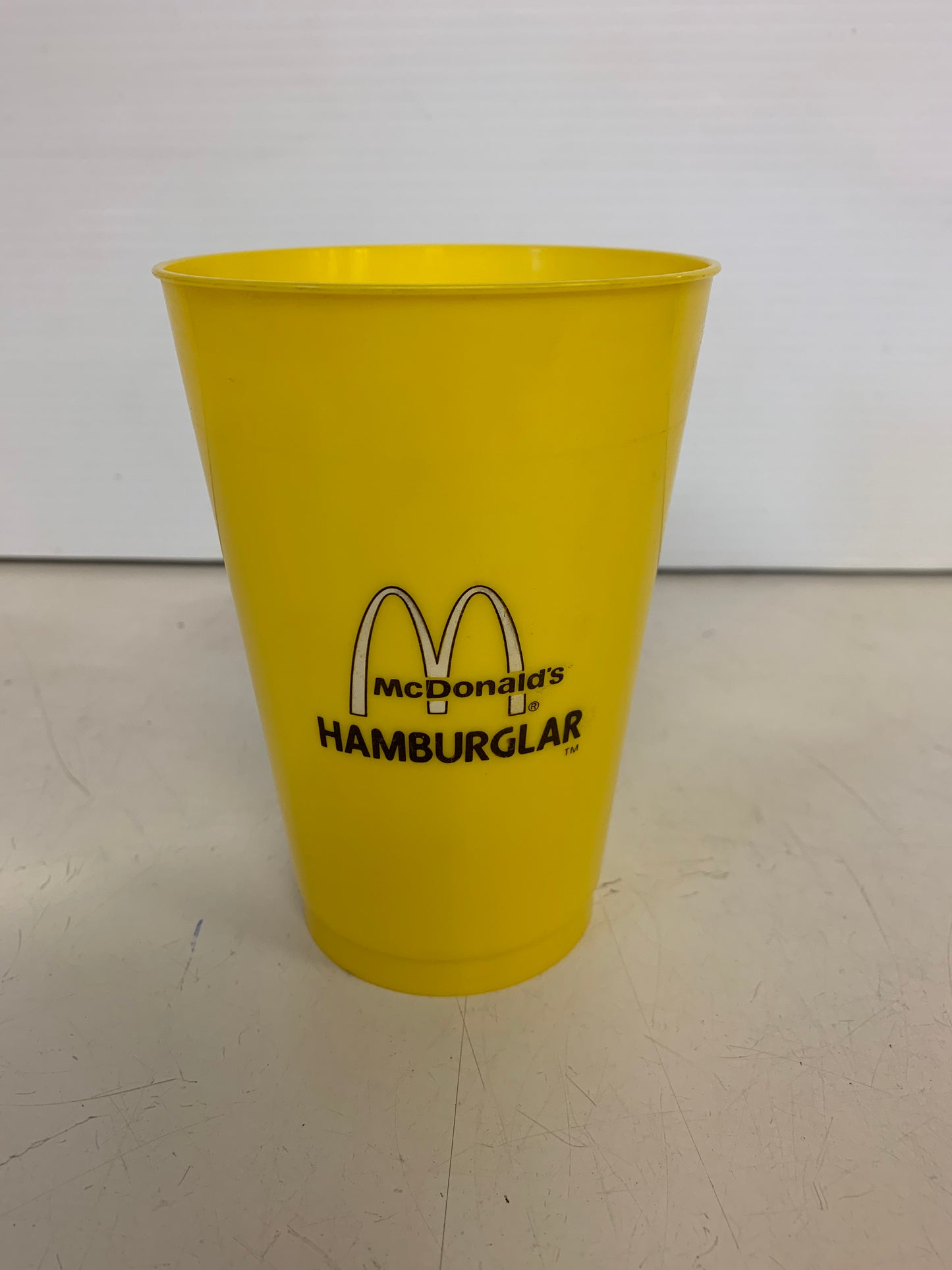 Vintage 1970's McDonald's Hamburglar Yellow Plastic Drink Cup