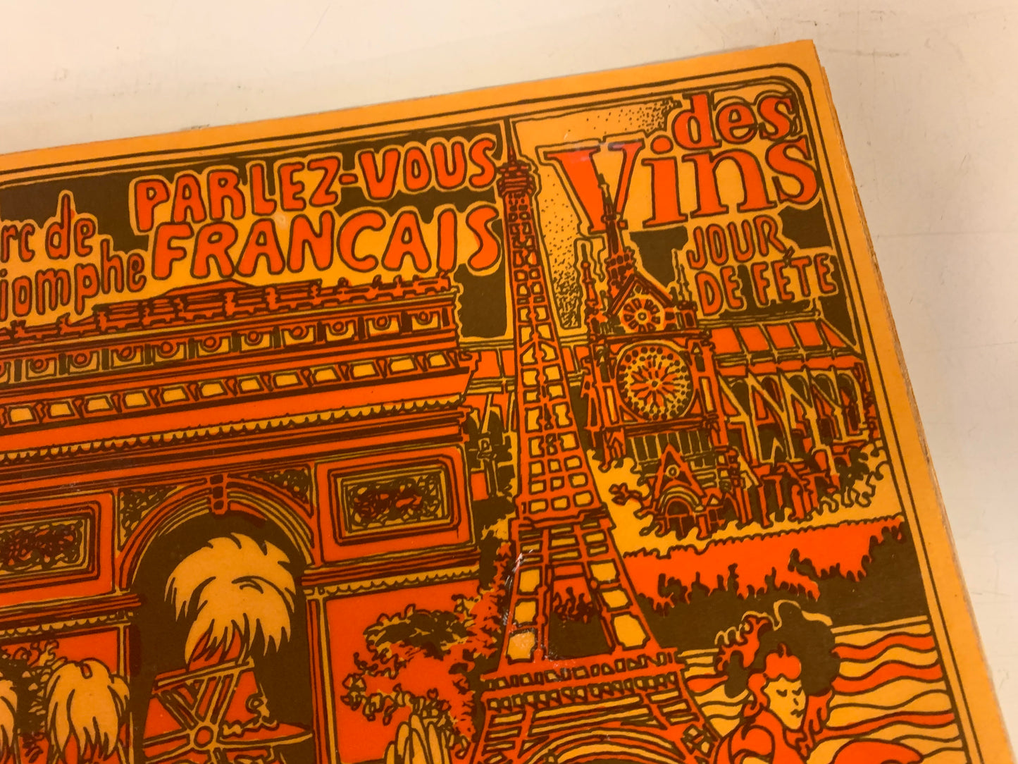 Vintage 1970's Burnt Orange Air France Place Mat  Art History Culture Travel