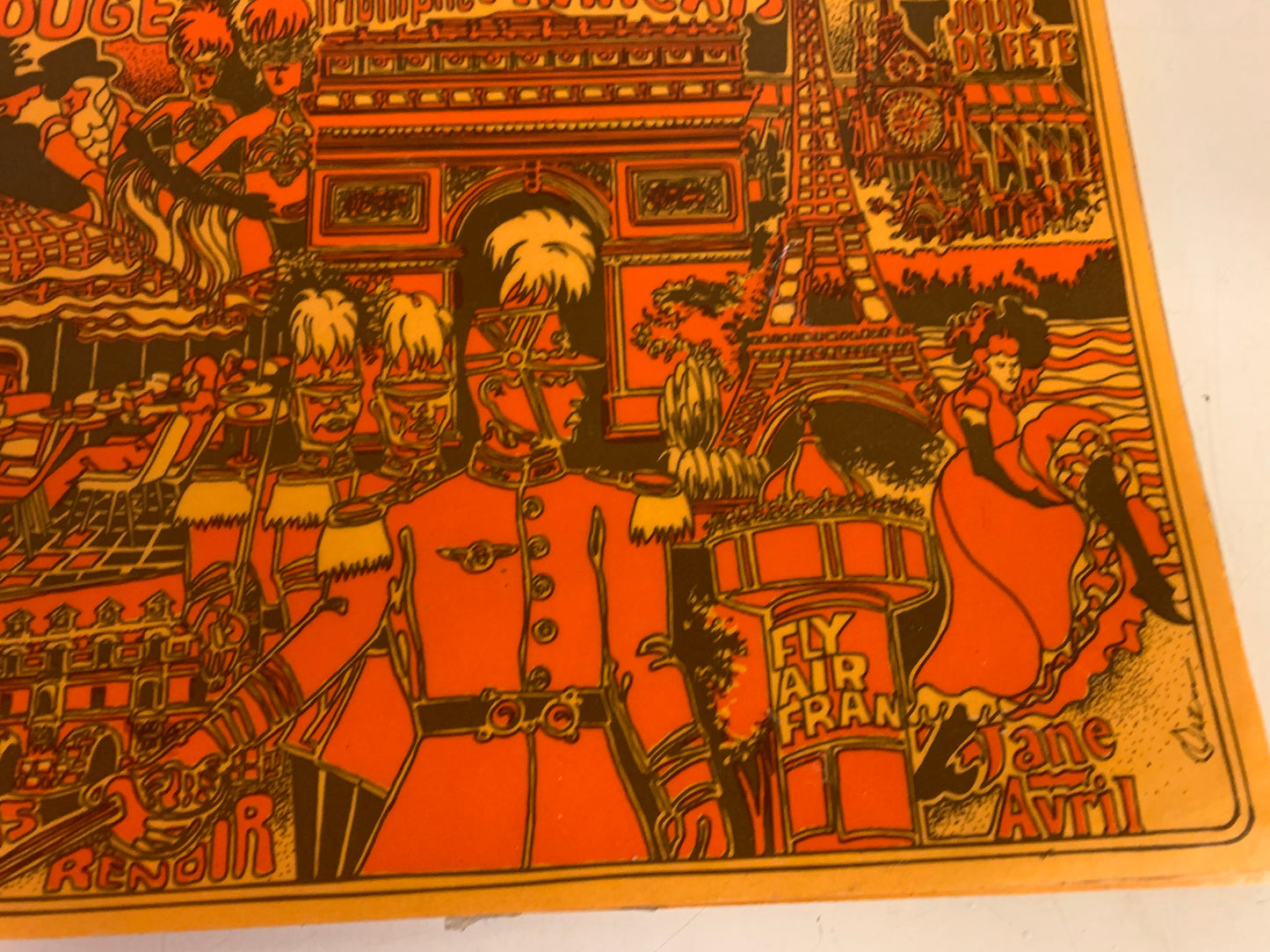 Vintage 1970's Burnt Orange Air France Place Mat  Art History Culture Travel