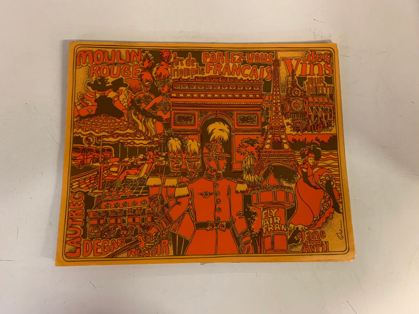 Vintage 1970's Burnt Orange Air France Place Mat  Art History Culture Travel