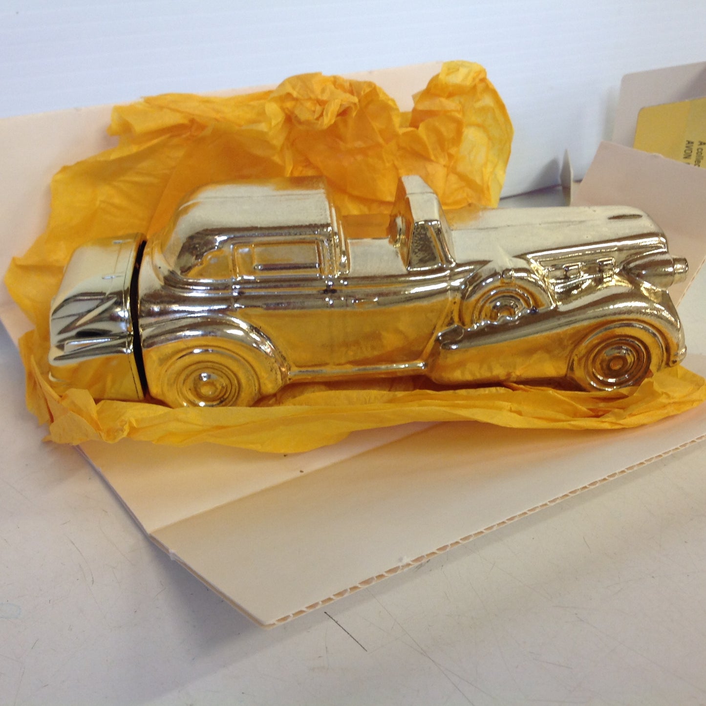 Vintage 1970's AVON Solid Gold Cadillac Excalibur After Shave Unopened with Original Box