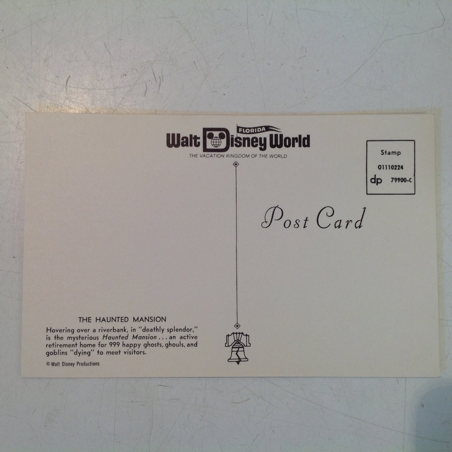 Vintage Walt Disney Productions Souvenir Color Postcard The Haunted Mansion Exterior Overlook Walt Disney World Florida