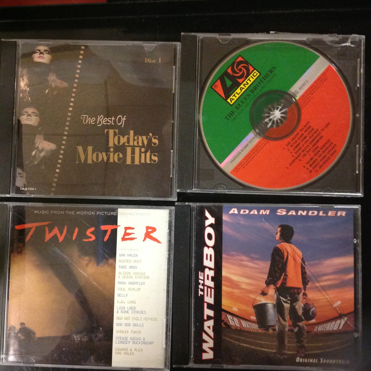 Bargain set CD BUNDLE #2 - "Twister" Movie Soundtrack // "Waterboy" Movie Soundtrack // "The Blues Brothers" Movie Soundtrack // "the Best Of Todays Movie Hit's"