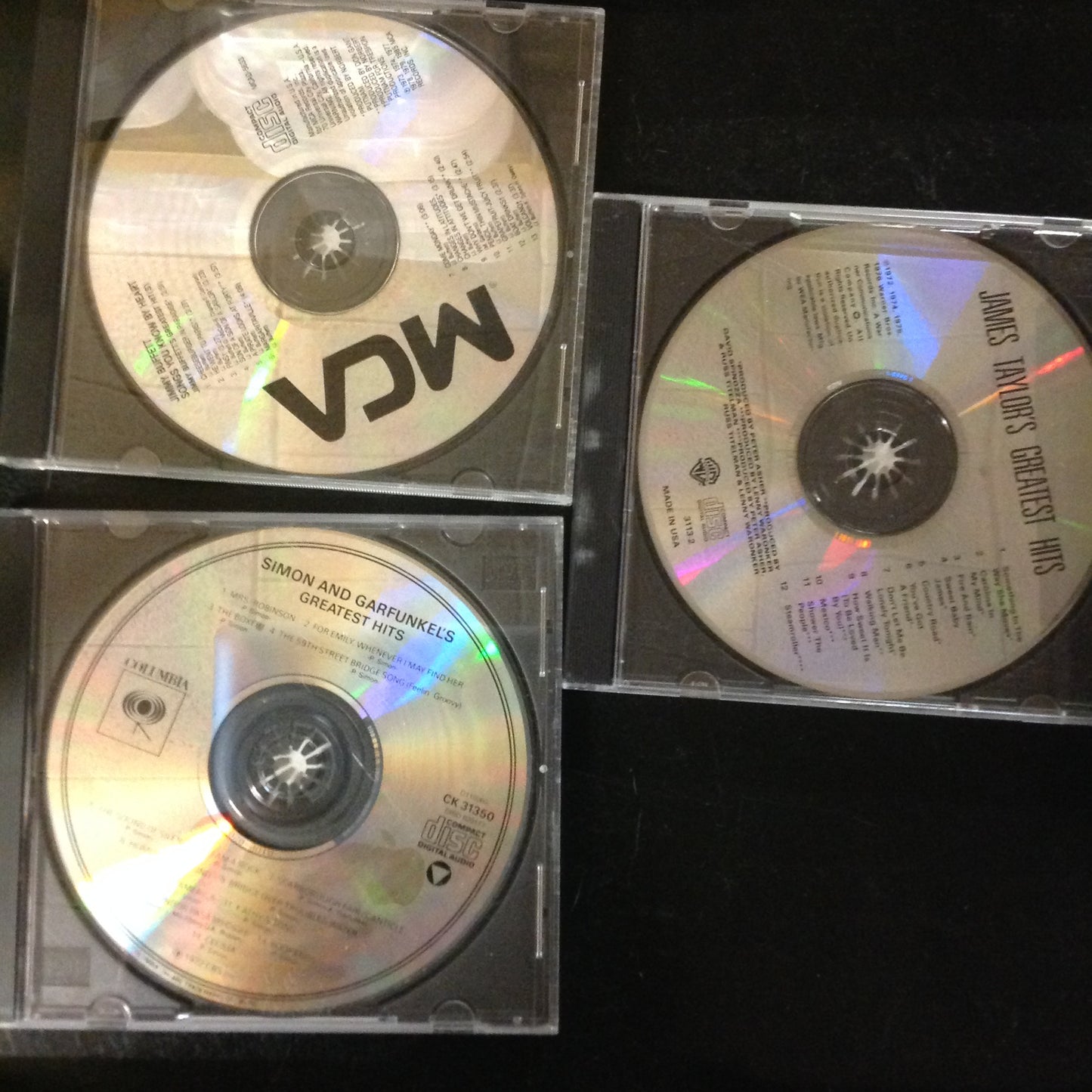 Bargain set CD's #3 - Simon And Garfunkel Greatest Hits // James Taylor Greatest Hits // Jimmy Buffet Greatest Hits