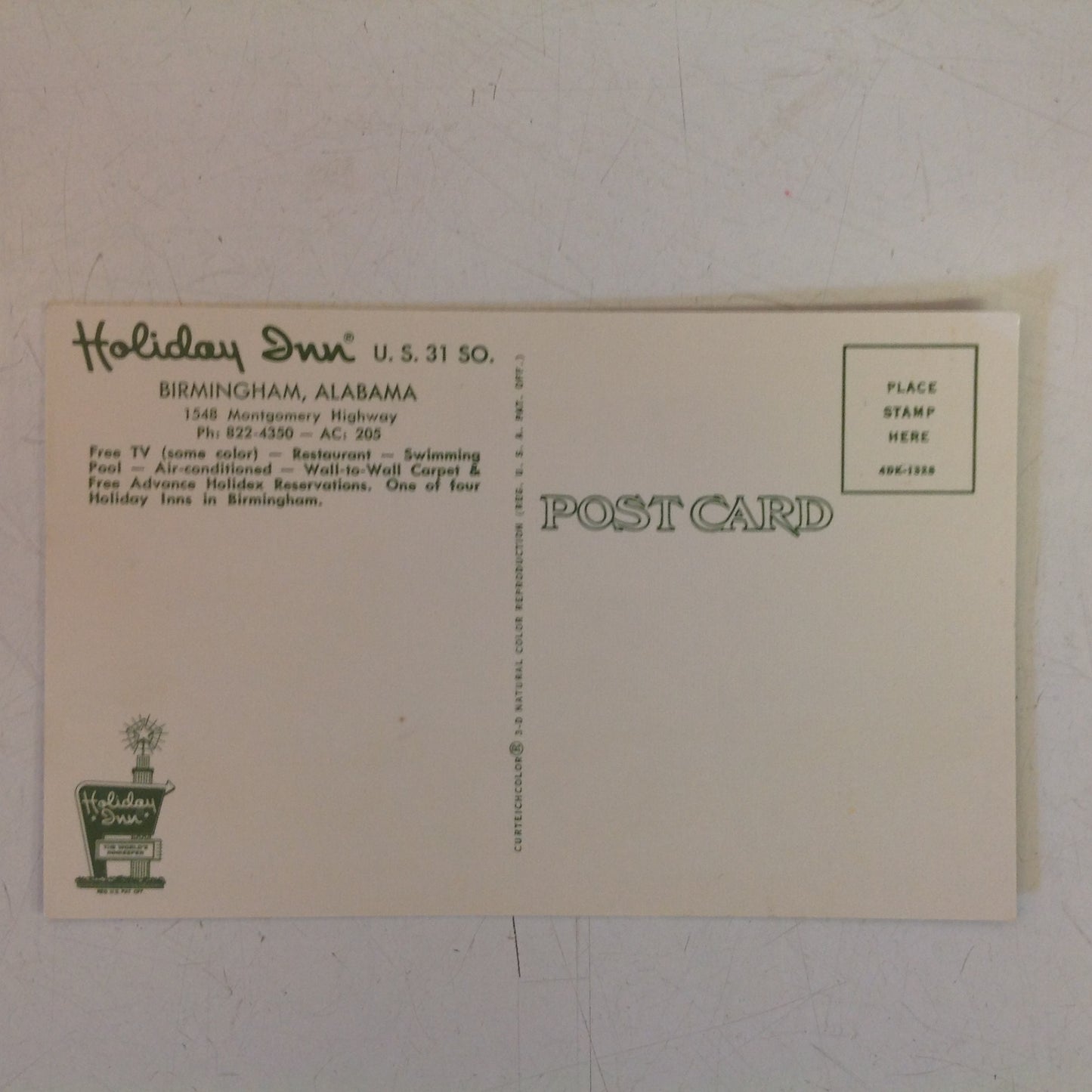 Vintage Color Postcard Holiday Inn Birmingham Alabama Exterior