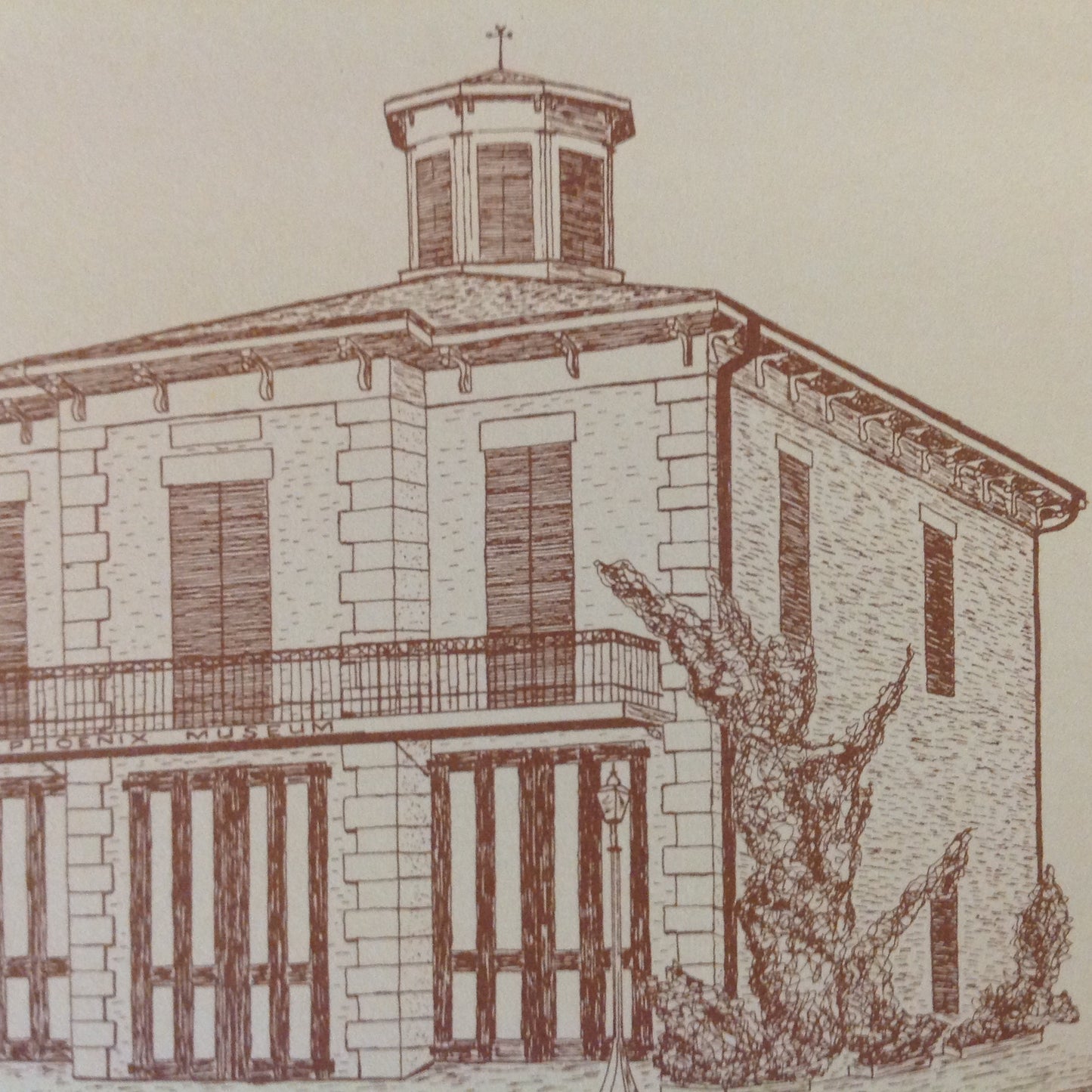 Vintage Sepia Toned Postcard The Phoenix Museum 1859 Mobile Alabama