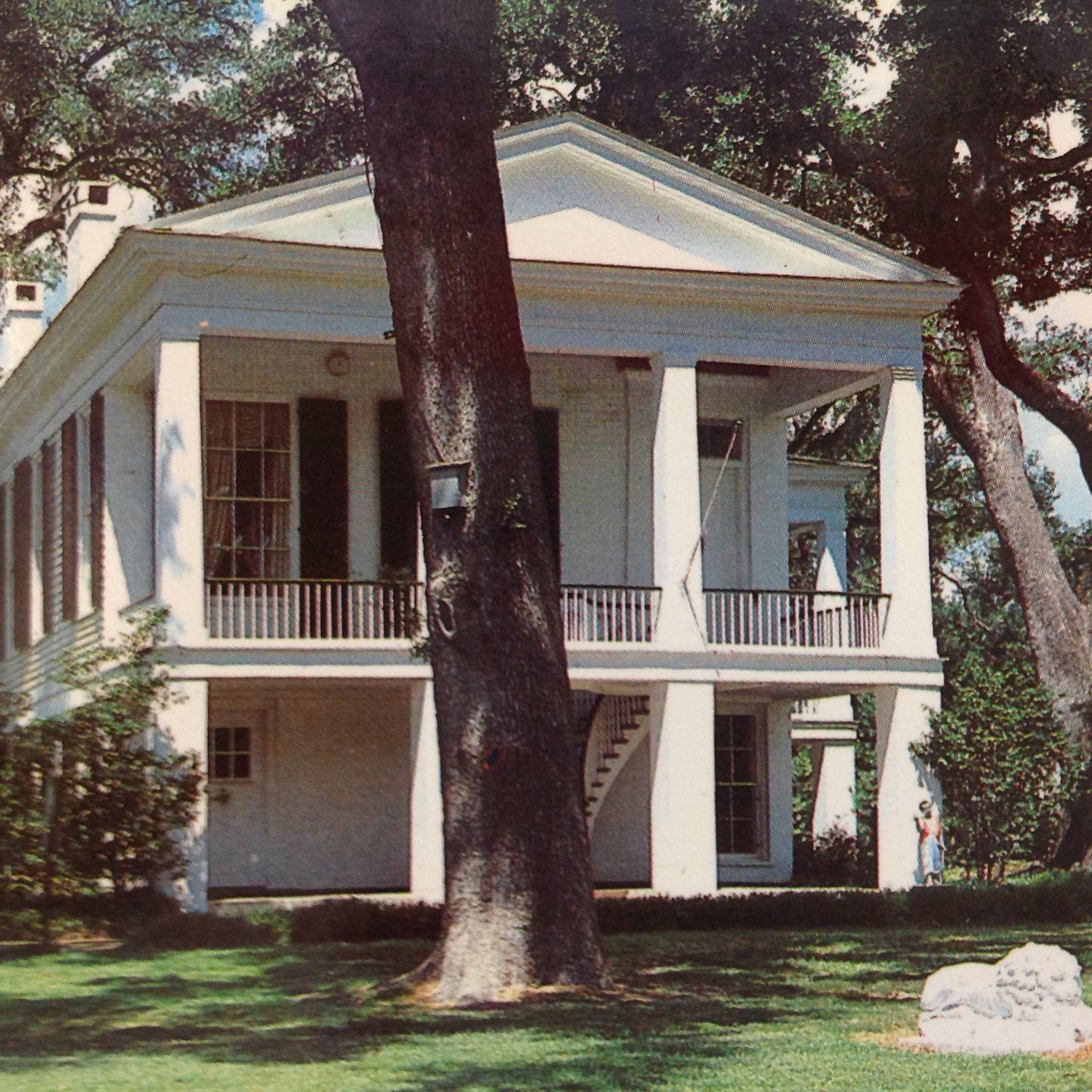 Vintage Color Plastichrome Postcard Oakleigh House Mobile Alabama