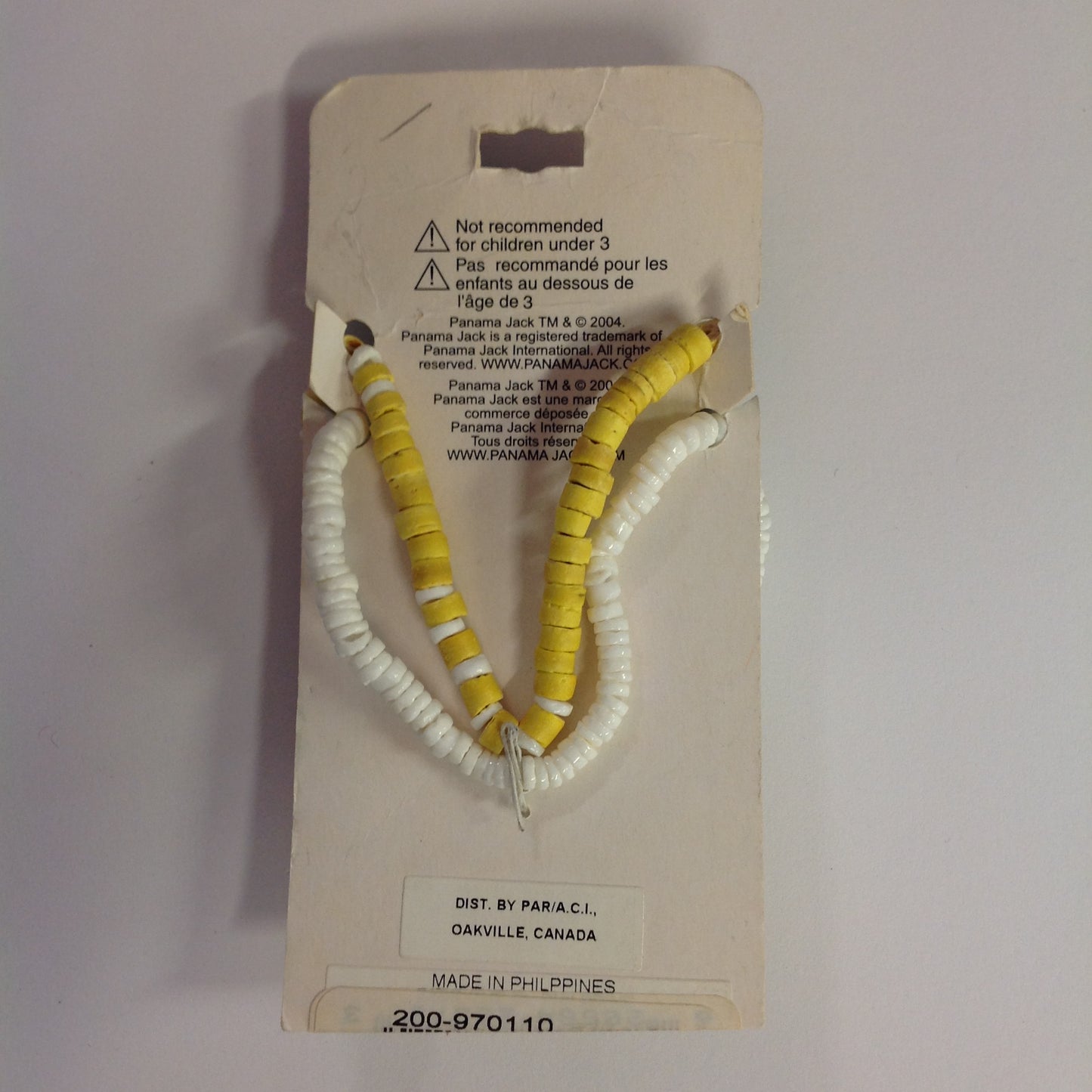 Vintage Authentic Panama Jack Duo Ankle Bracelet in Gold Beads and White Shell Flower