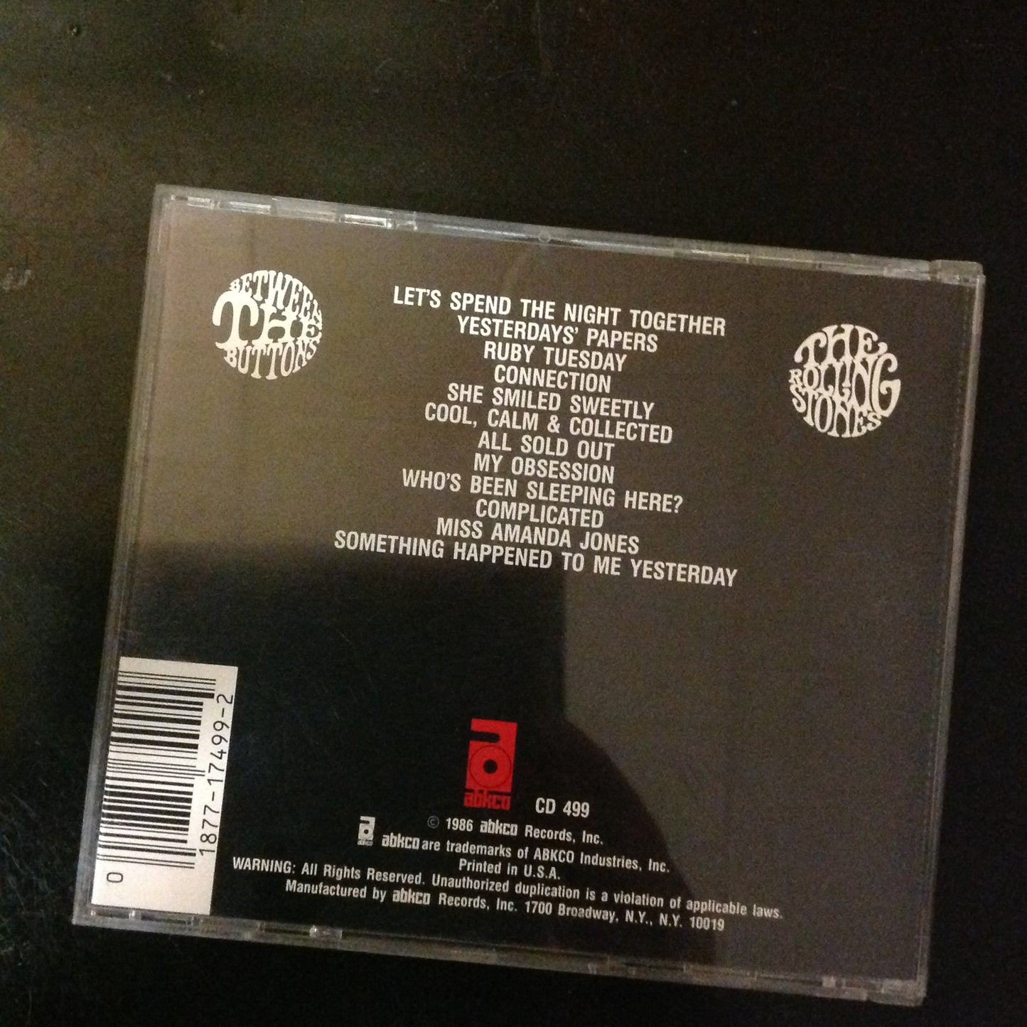 CD The Rolling Stones Between The Buttons Abkco 74992