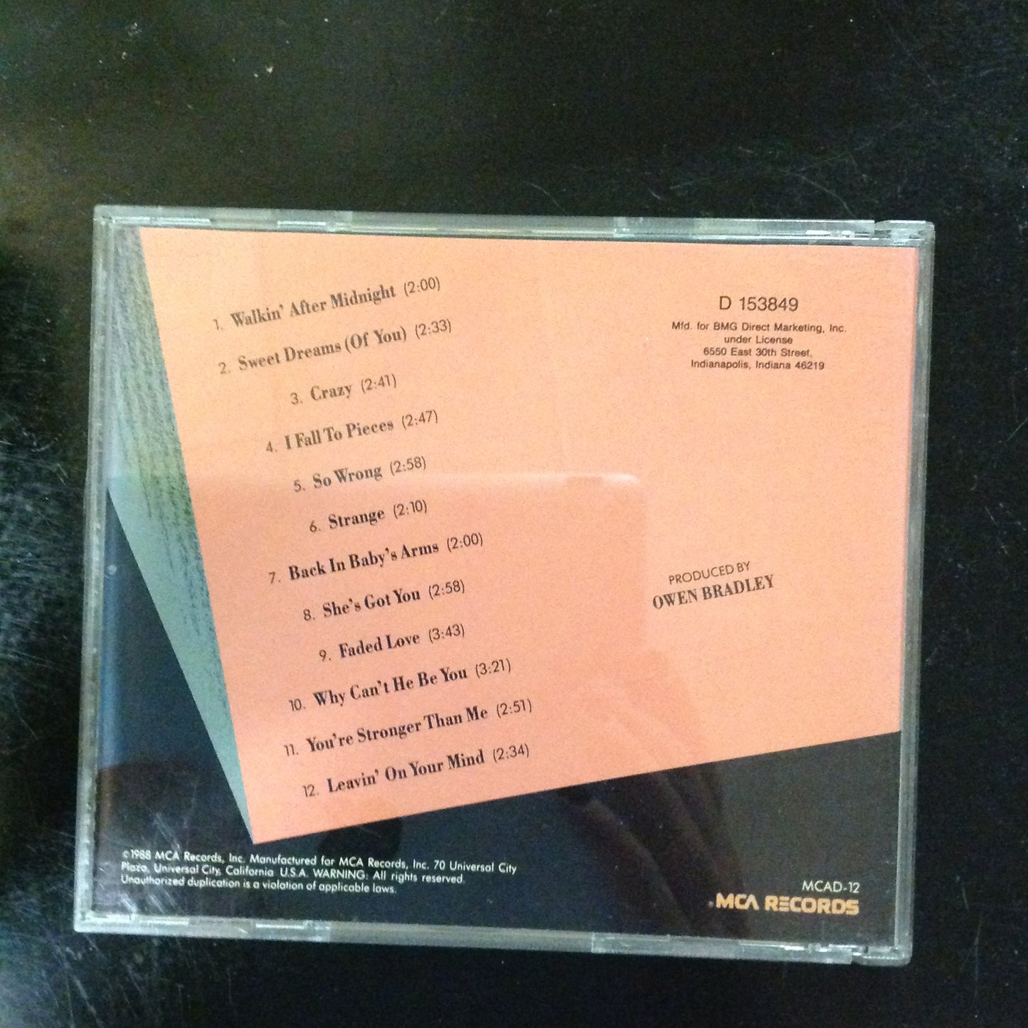 CD Patsy Cline 12 Greatest Hits Country MCAD-12 Pop Folk World Rock