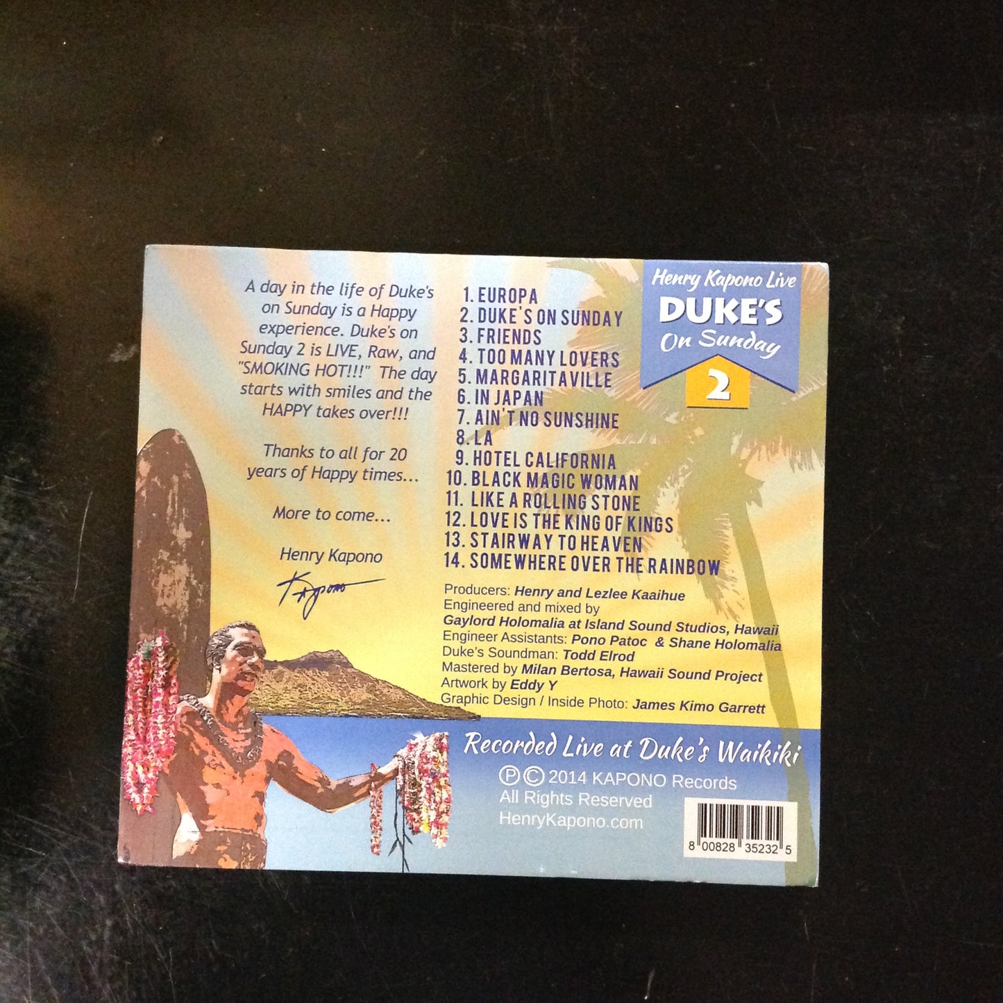 Henry Kapono Live Duke's on Sunday 2 (RARE) *Single #43