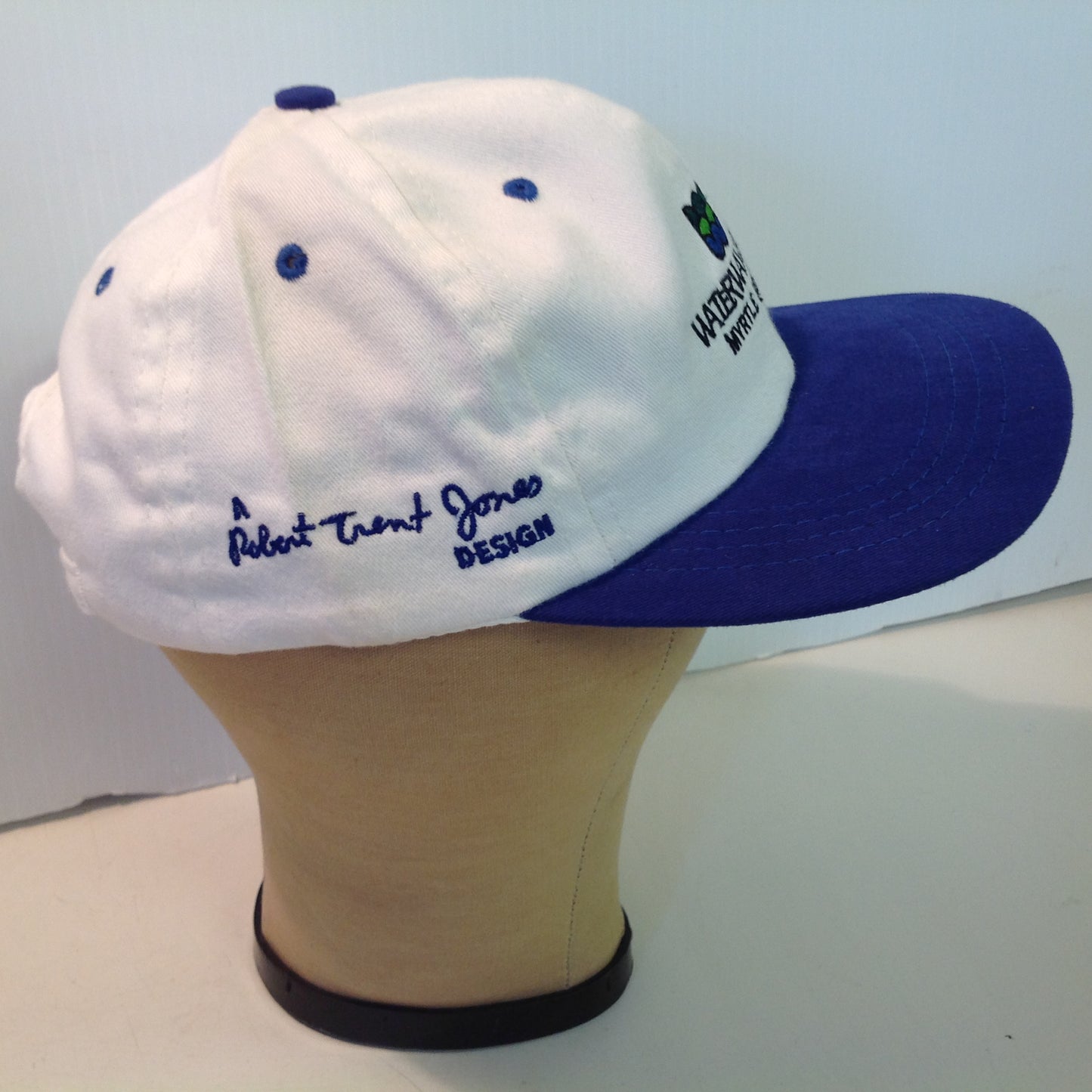 Vintage Cali Fame Robert Trent Jones Design Waterway Hills Myrtle Beach Golf Souvenir White Baseball Cap