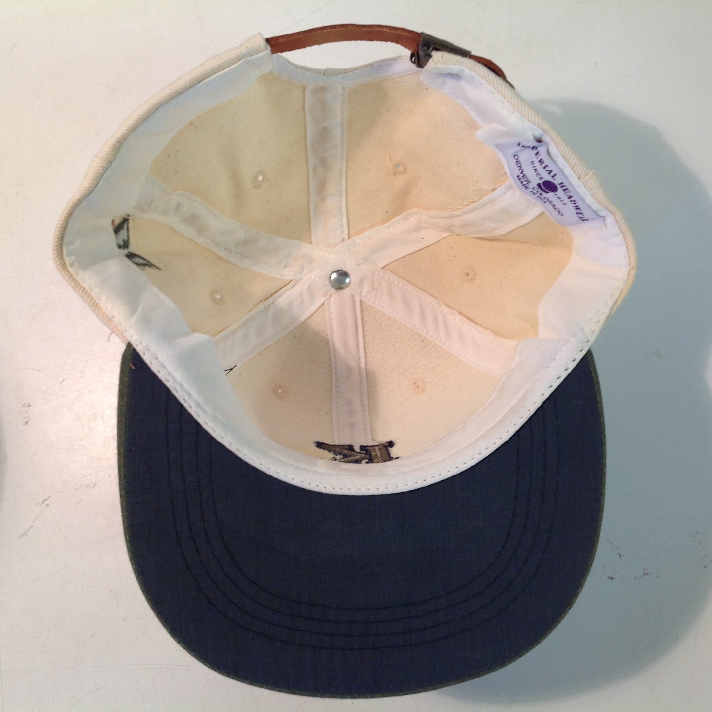 Vintage Imperial Headwear Kapalua Plantation Golf Course Hawaii Souvenir Cream and Olive Green Baseball Cap