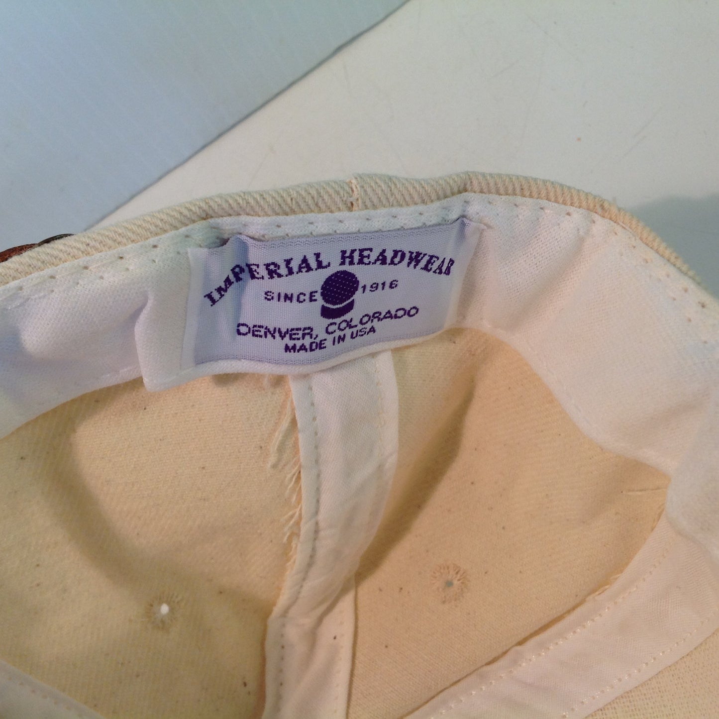 Vintage Imperial Headwear Kapalua Plantation Golf Course Hawaii Souvenir Cream and Olive Green Baseball Cap